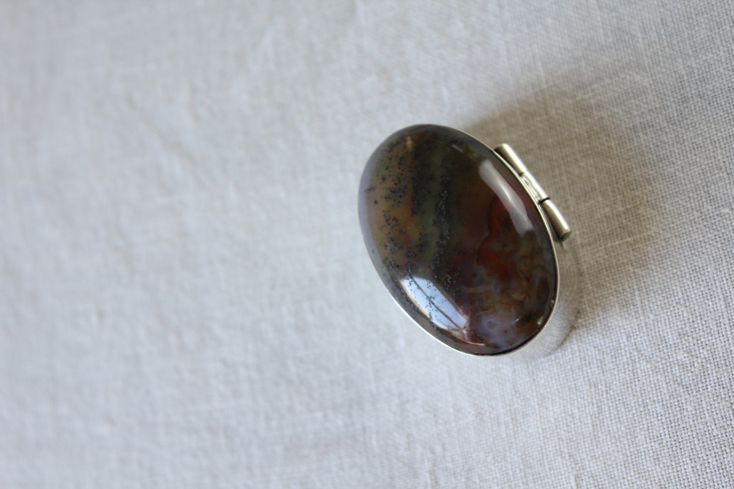 Agate Sterling Silver Pill Box