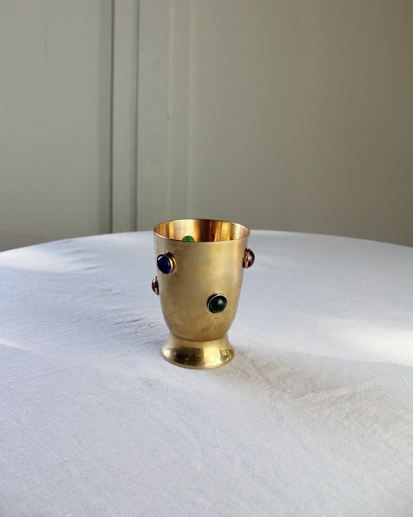 Jewelled Brass Votive Candle Cup