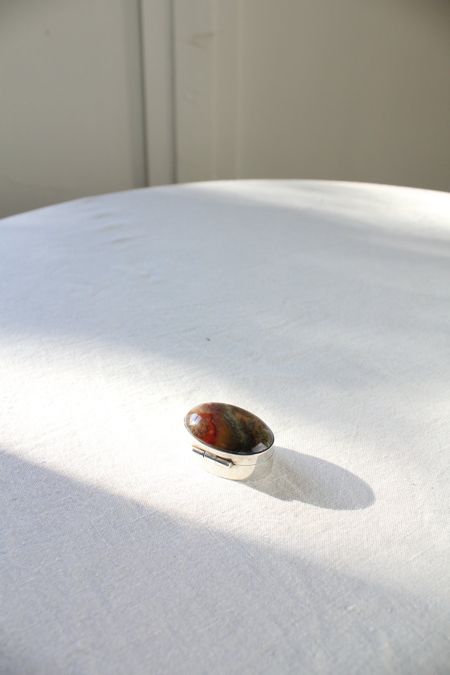 Agate Sterling Silver Pill Box