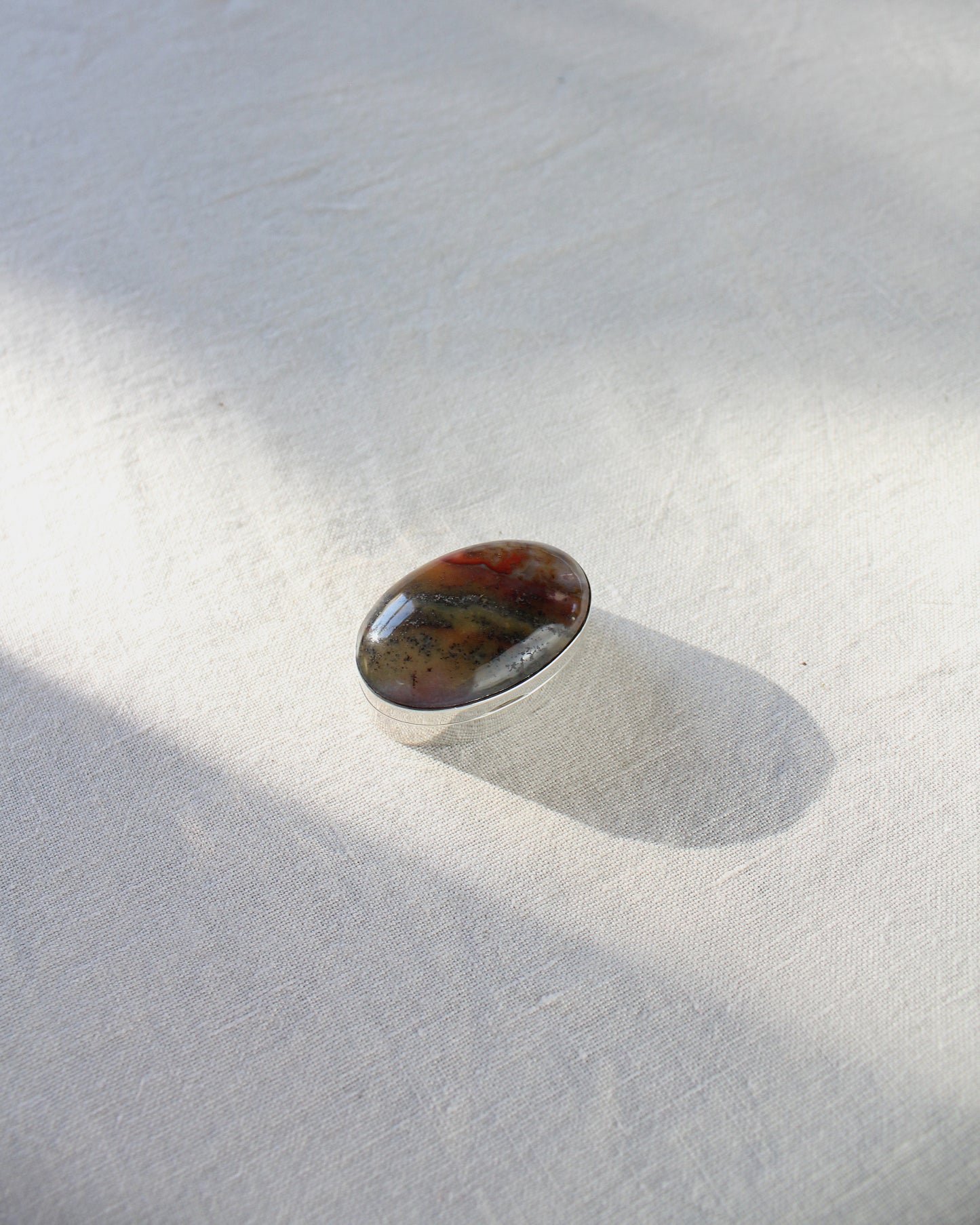 Agate Sterling Silver Pill Box