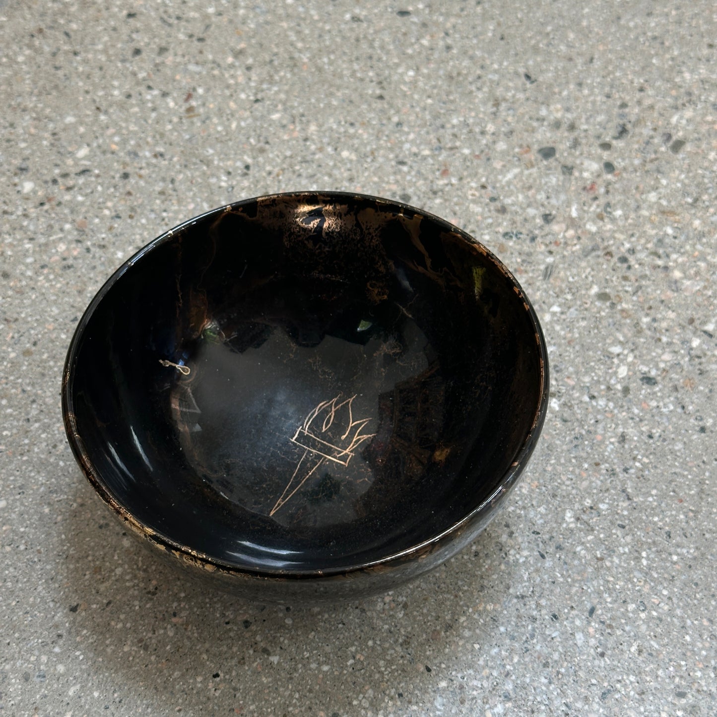 Flaming Torch Glazed Bowl