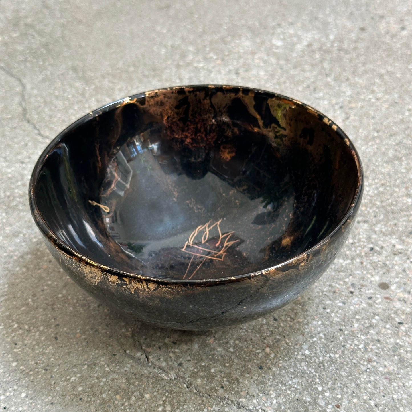 Flaming Torch Glazed Bowl