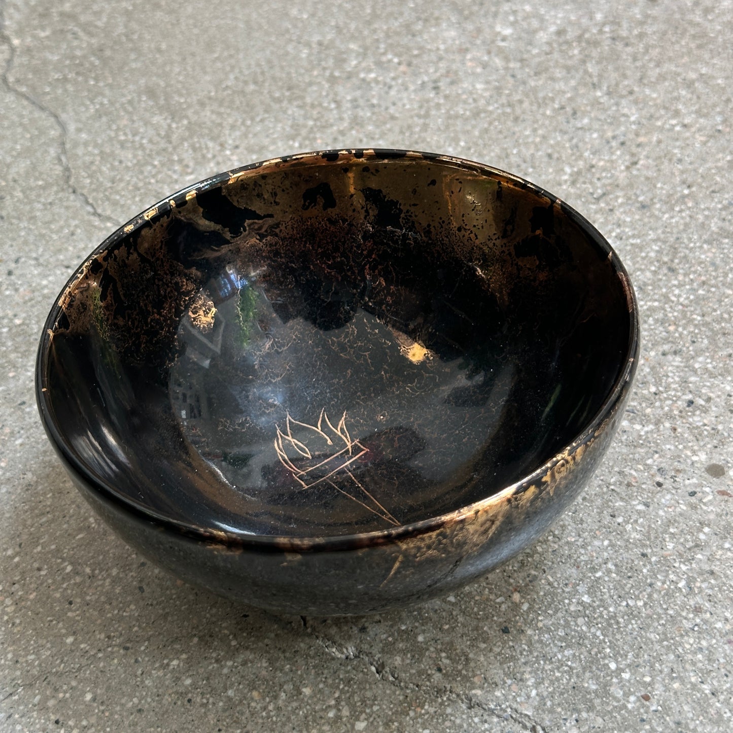 Flaming Torch Glazed Bowl