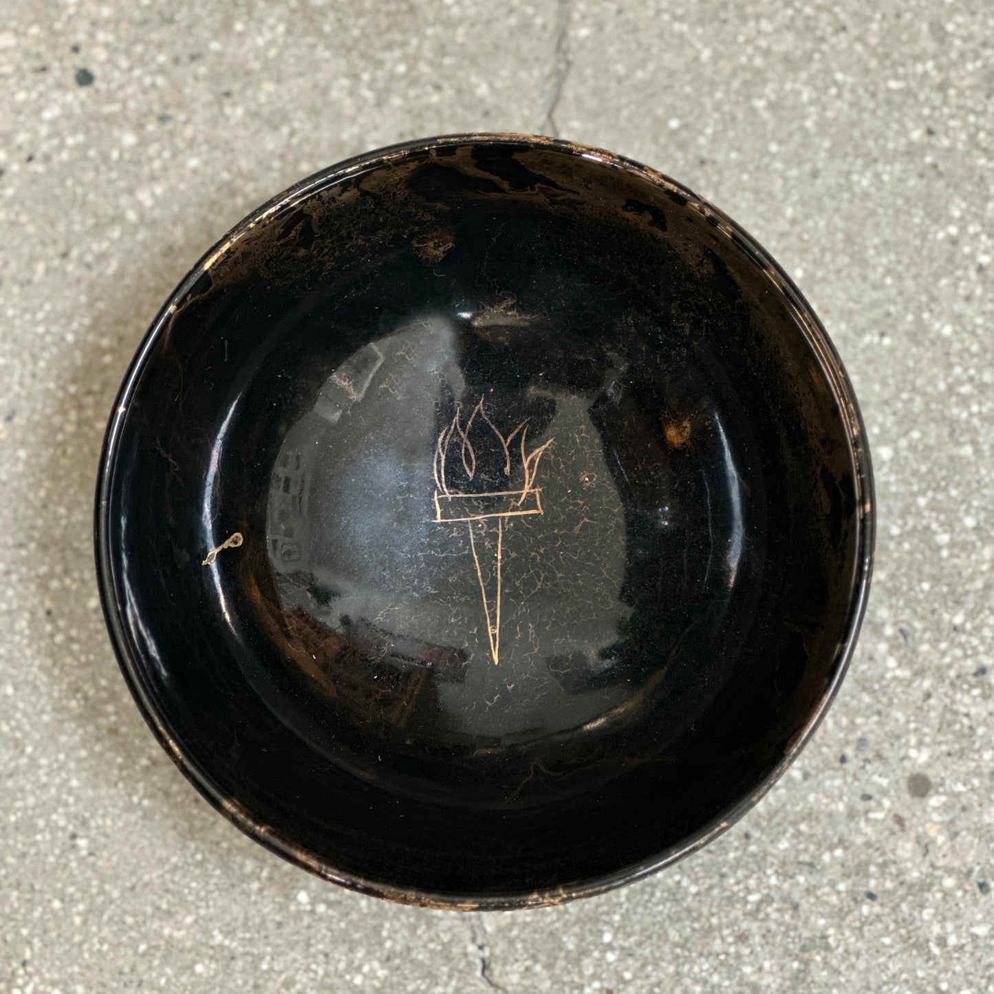 Flaming Torch Glazed Bowl