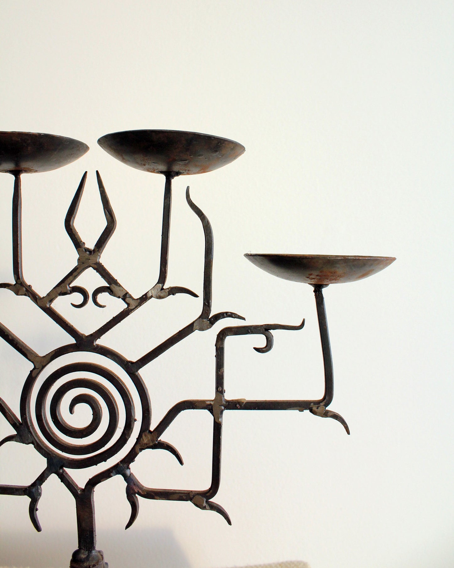 Branching Spiral Steel Candelabra