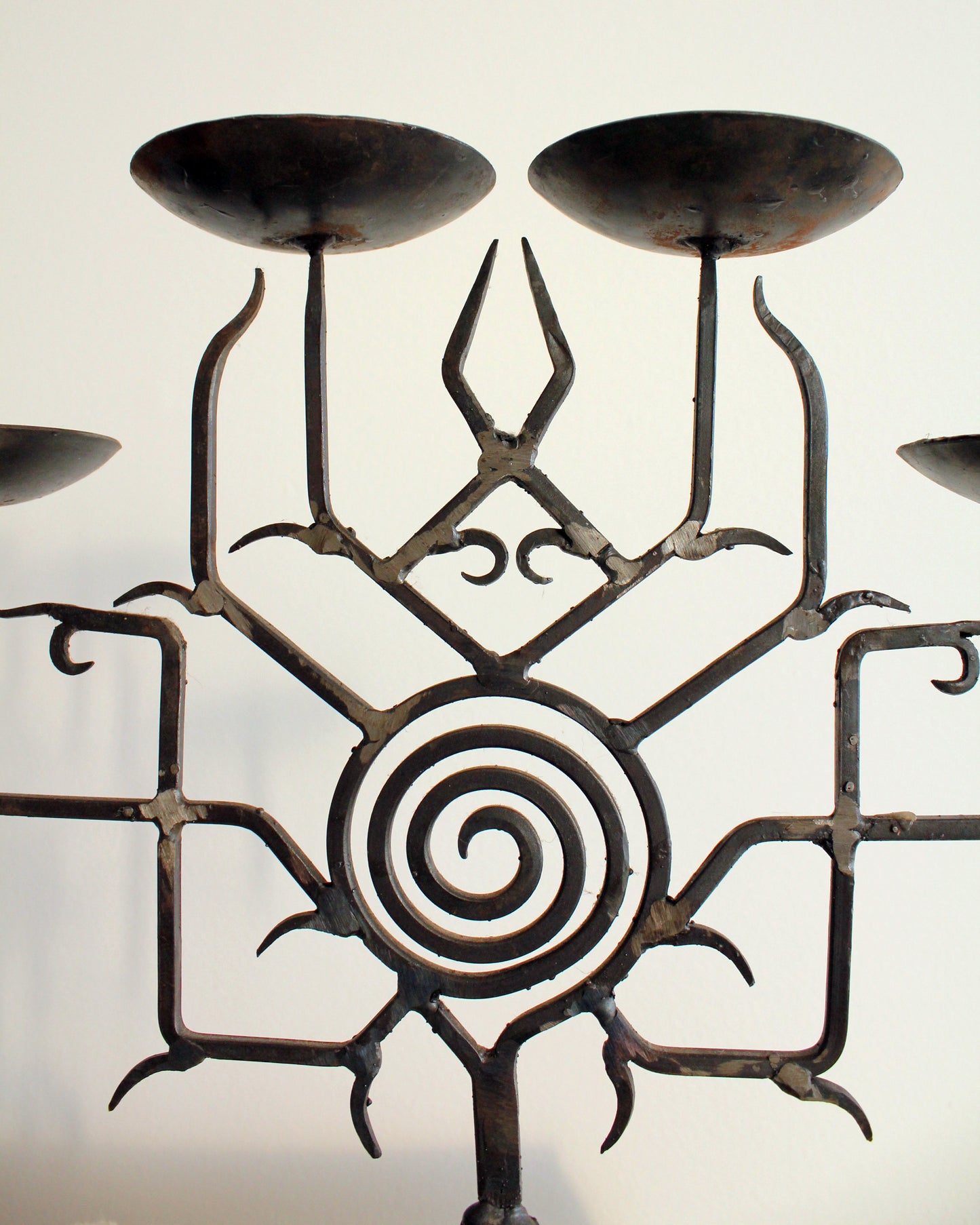 Branching Spiral Steel Candelabra