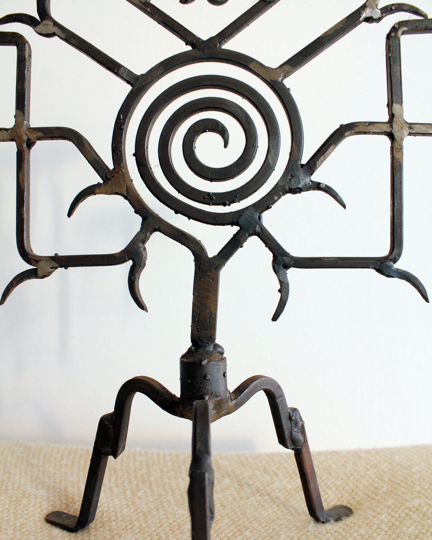 Branching Spiral Steel Candelabra