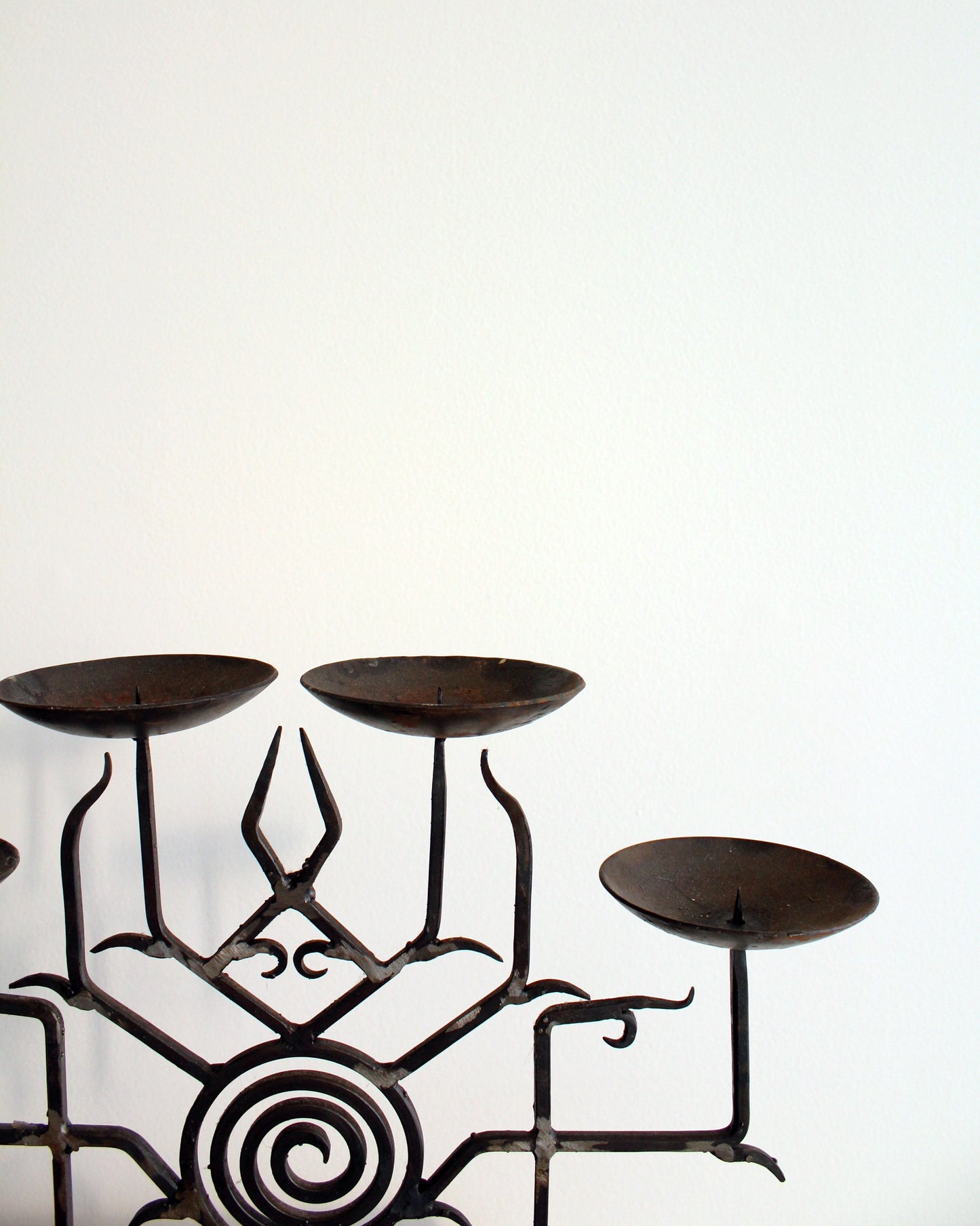 Branching Spiral Steel Candelabra