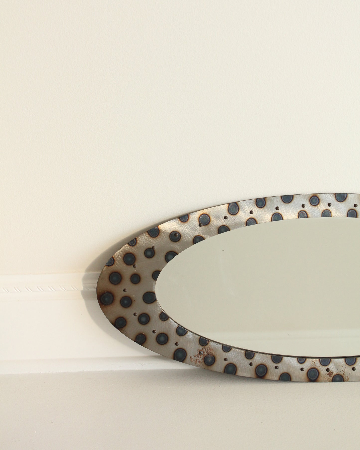 Spotted Studded Oval Mirror