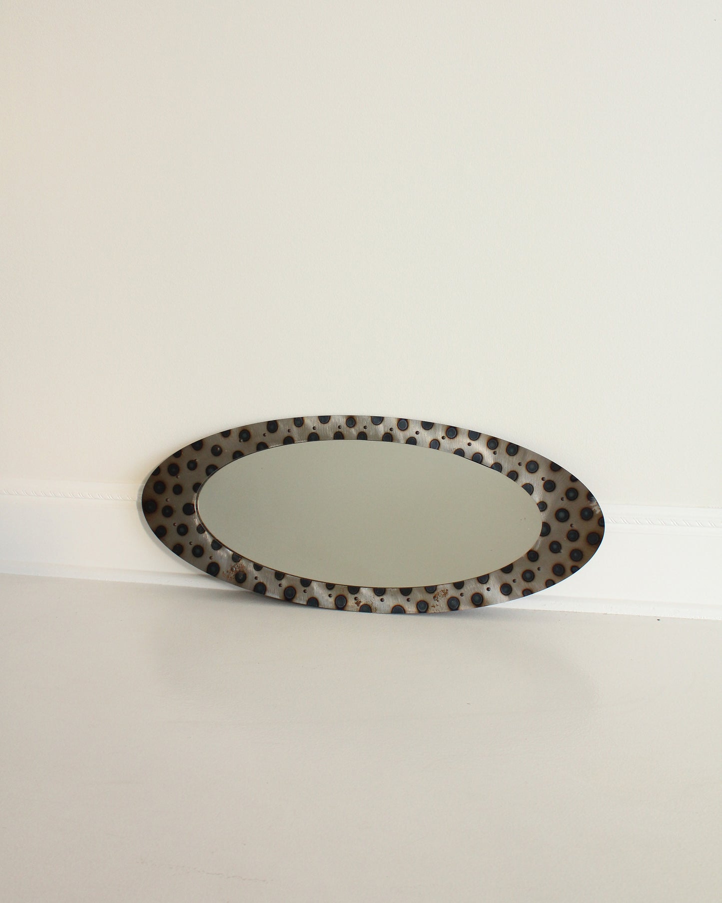 Spotted Studded Oval Mirror