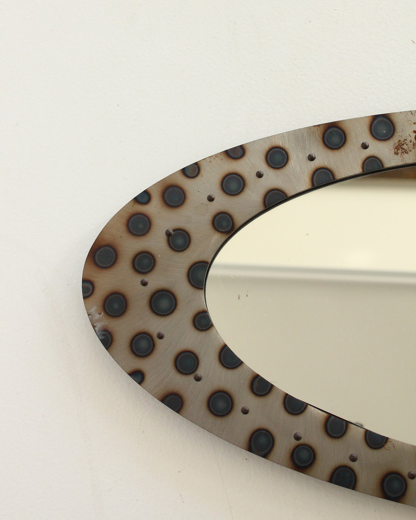 Spotted Studded Oval Mirror