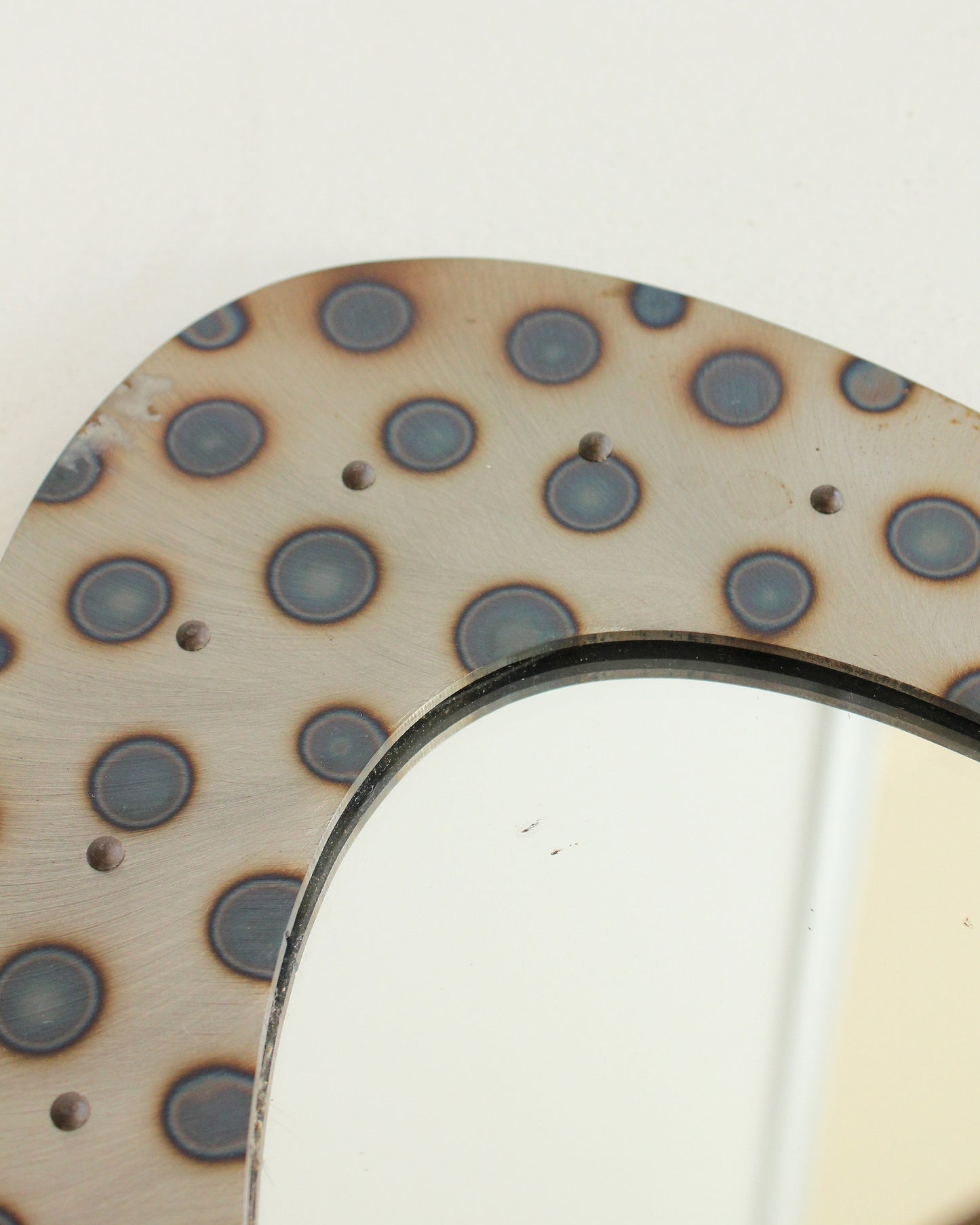 Spotted Studded Oval Mirror