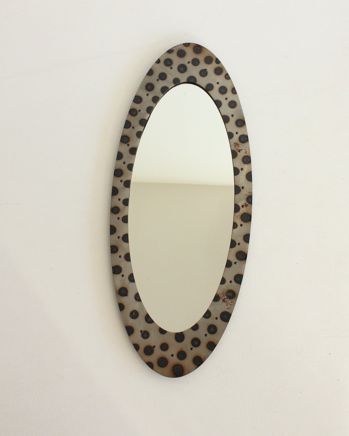 Spotted Studded Oval Mirror