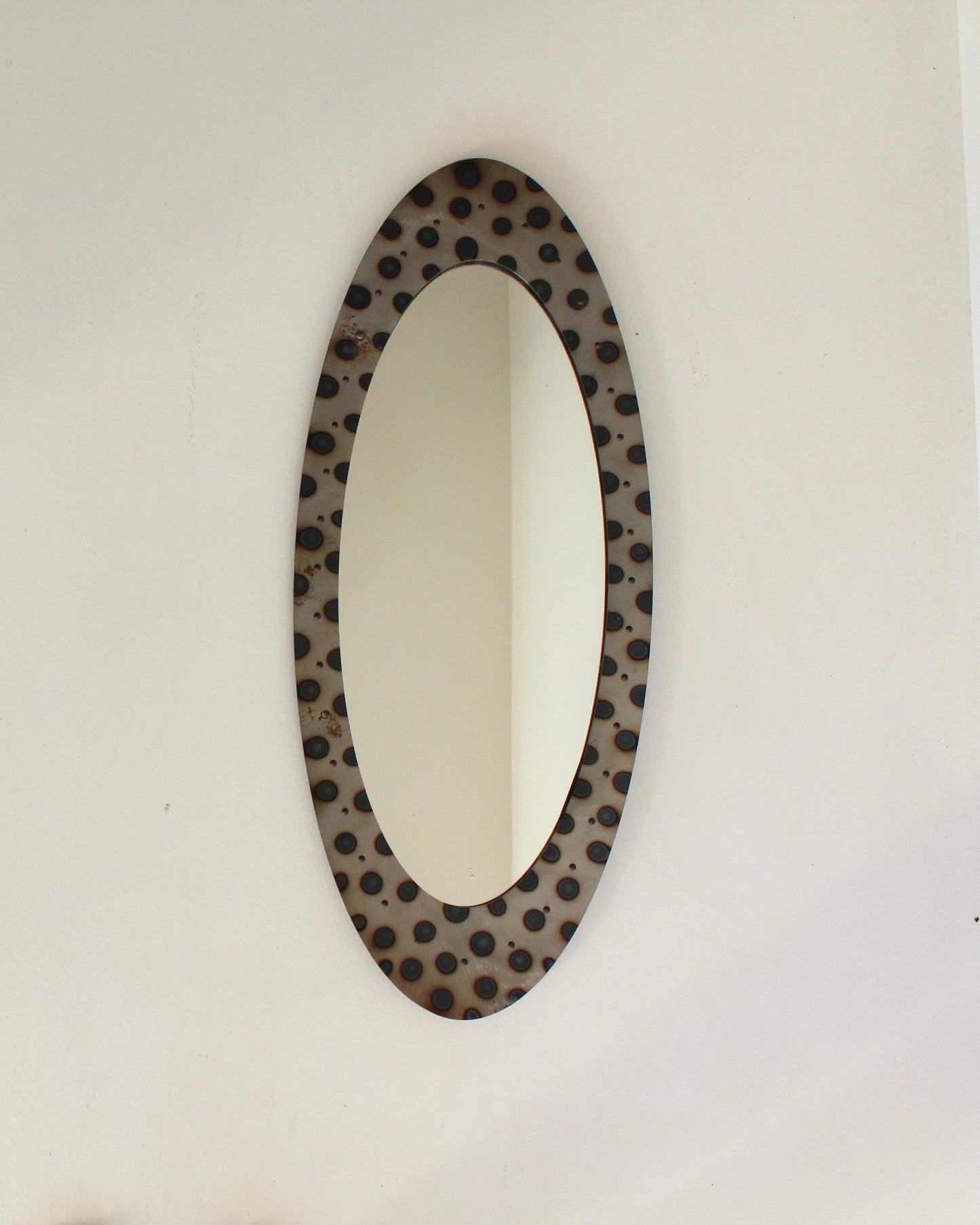 Spotted Studded Oval Mirror