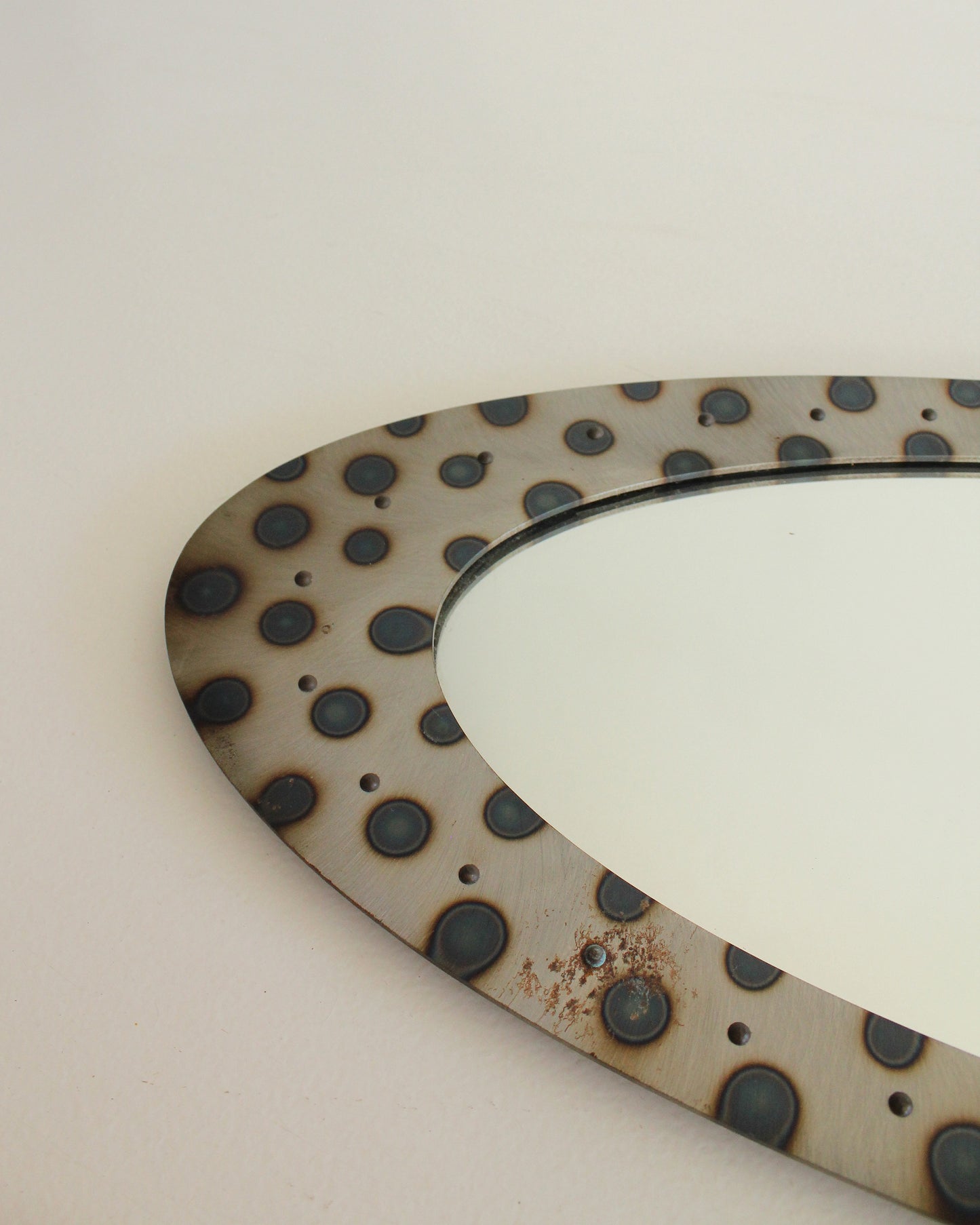 Spotted Studded Oval Mirror