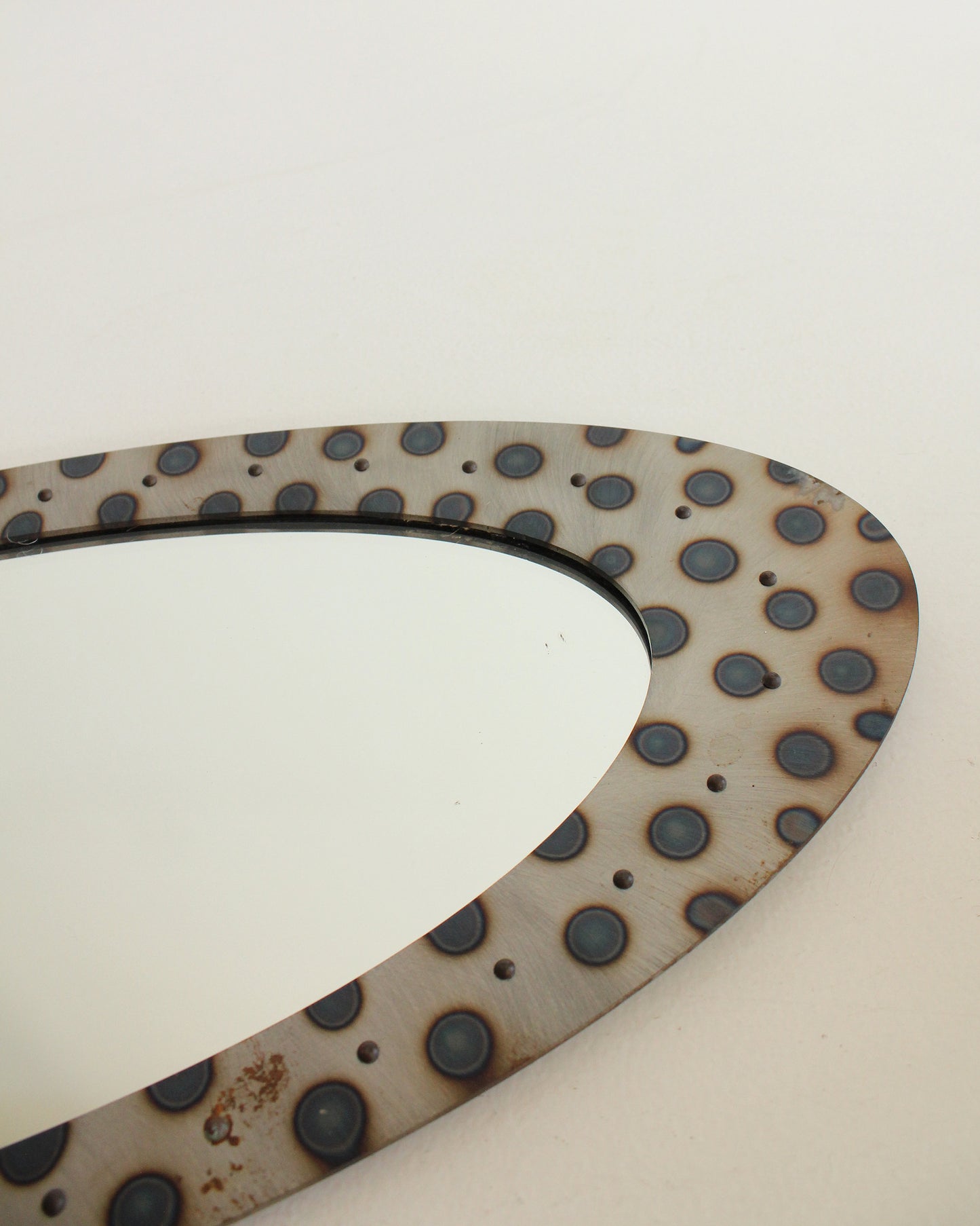 Spotted Studded Oval Mirror