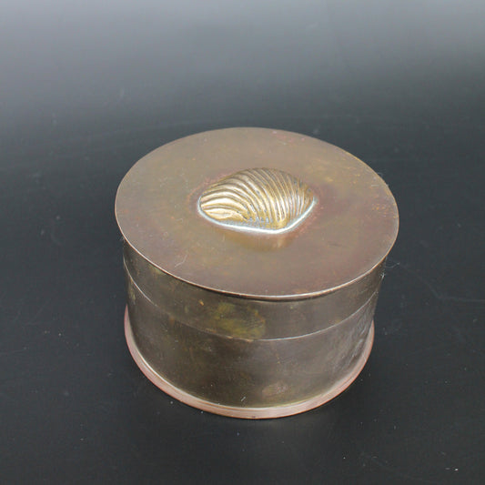 Vintage 1960s Brass Shell Lidded Box