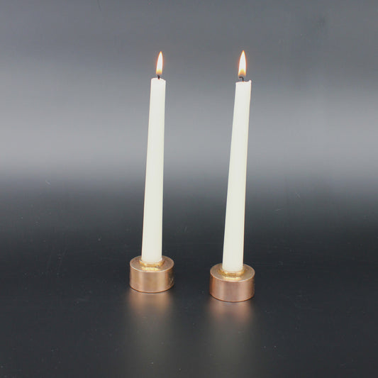 Vintage 20th Century Copper Taper Candle Holders