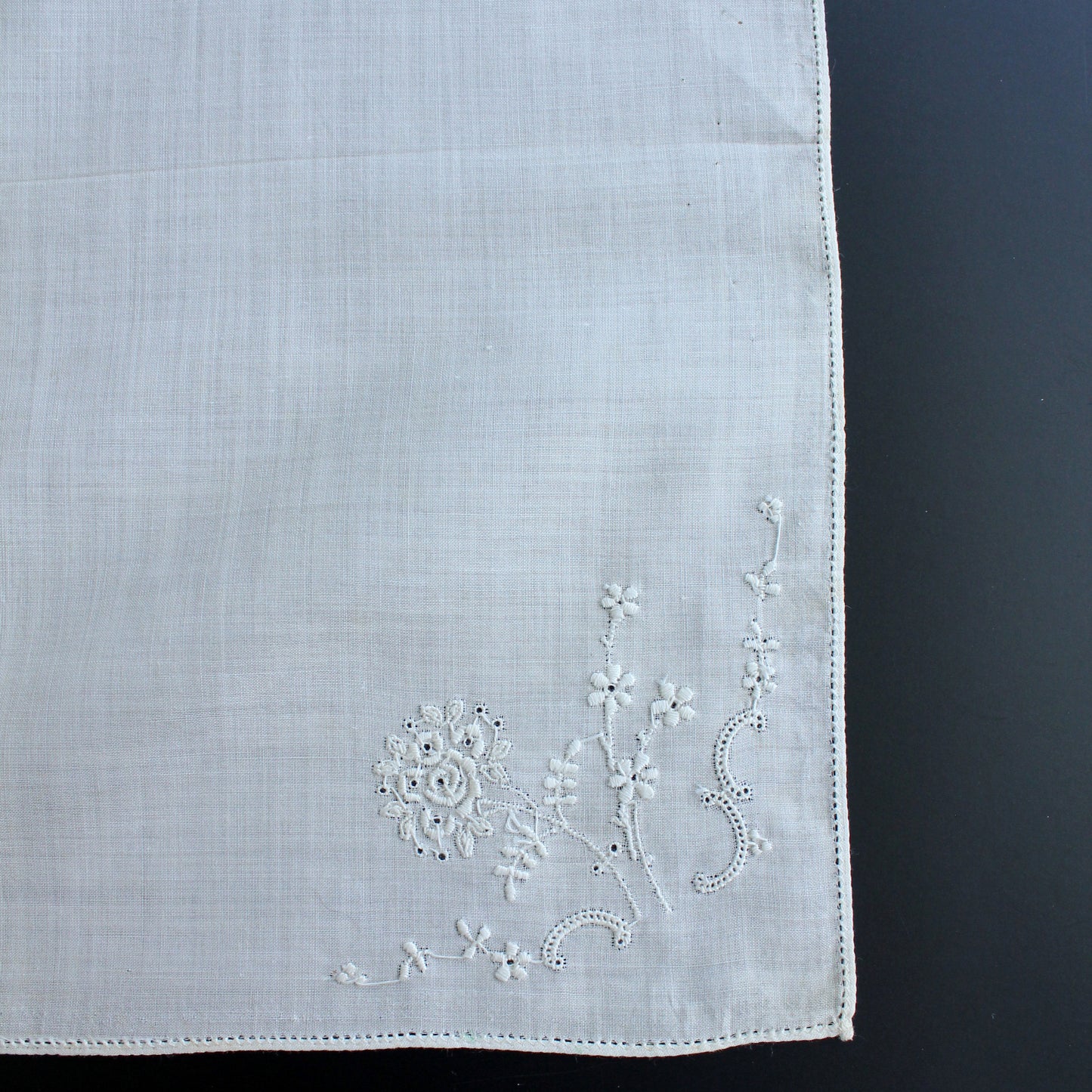 Swiss Linen Floral Handkerchief