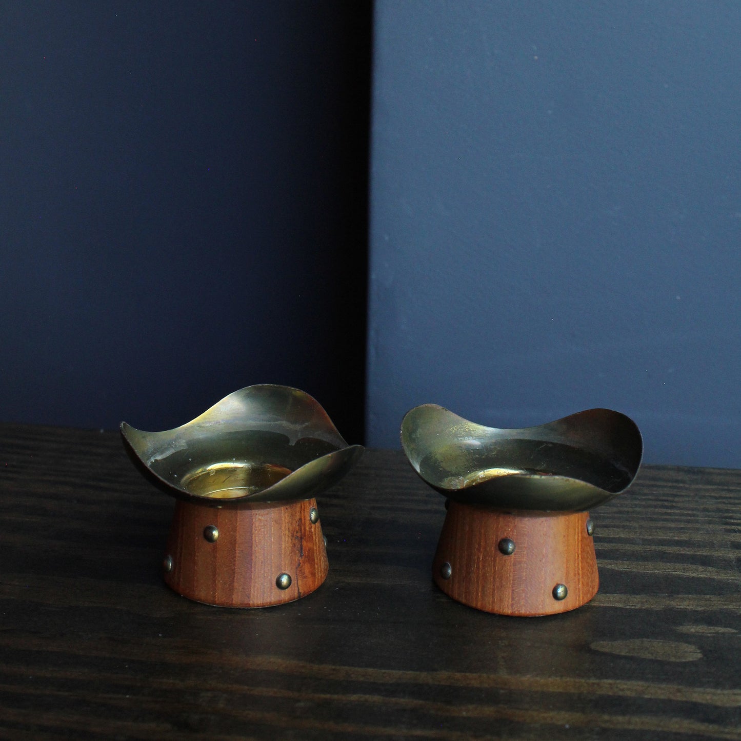 Pair of Studded Candle Holders