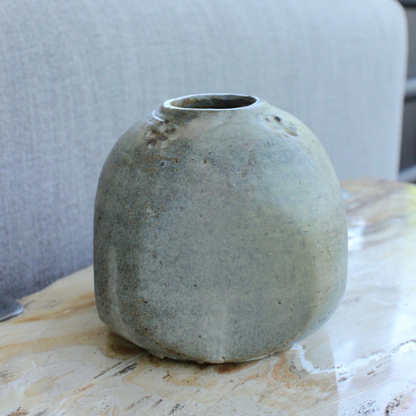 Japanese Cubic Studio Pottery Vase