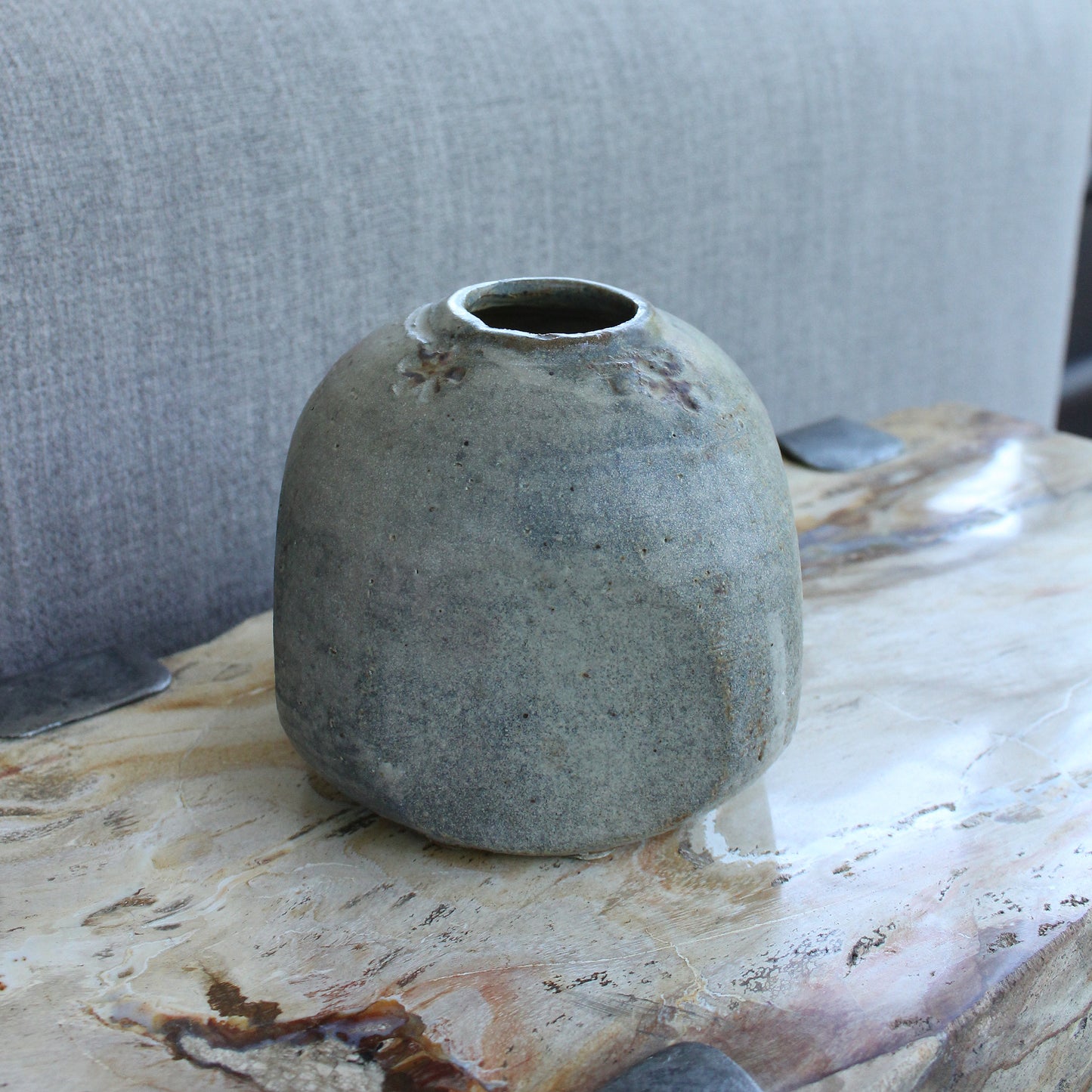 Japanese Cubic Studio Pottery Vase