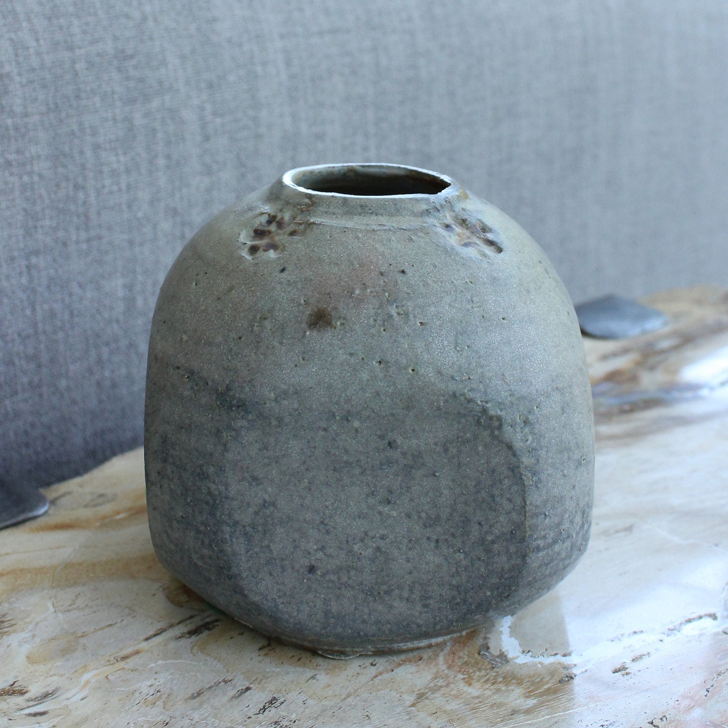 Japanese Cubic Studio Pottery Vase