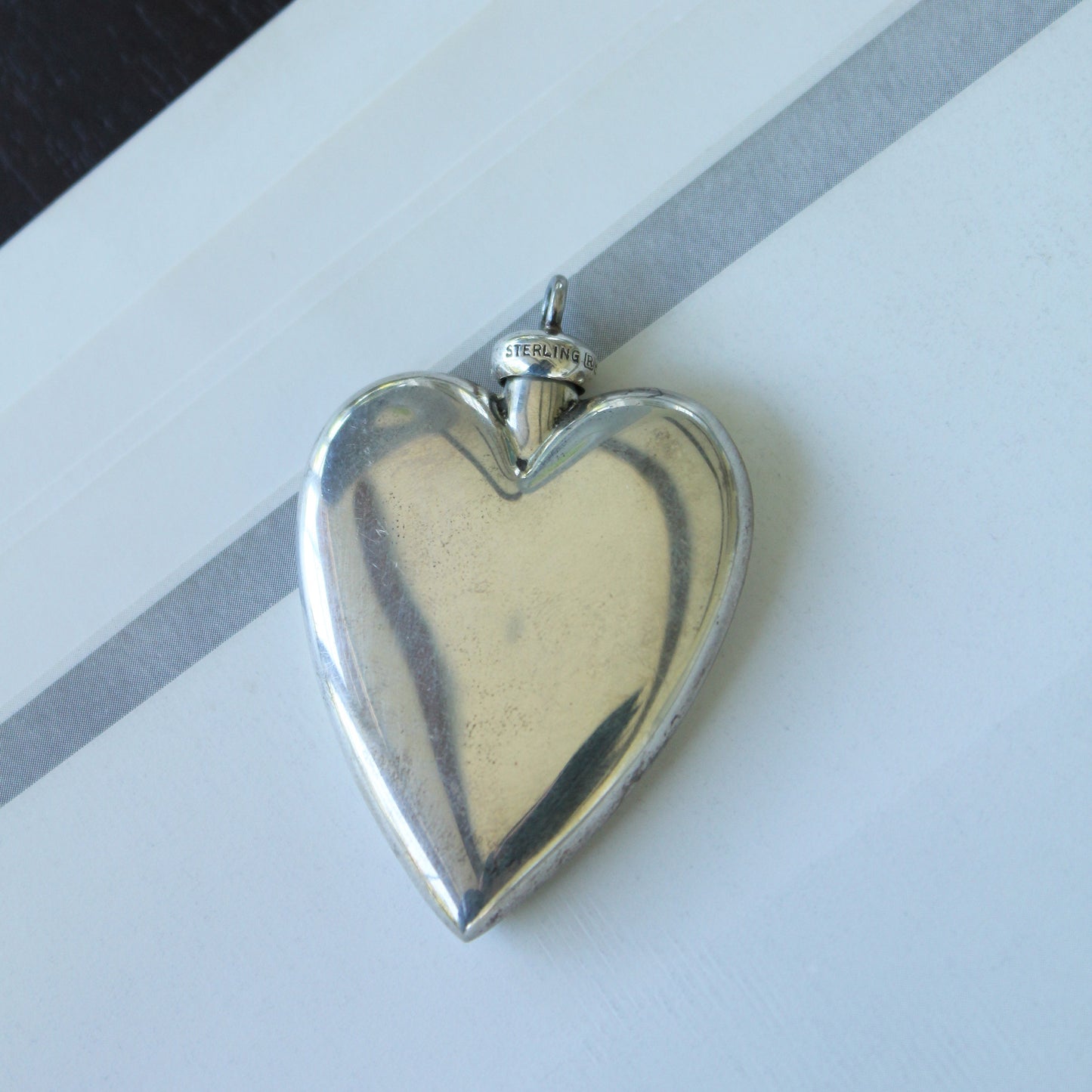 Silver Heart Pendant Perfume Bottle