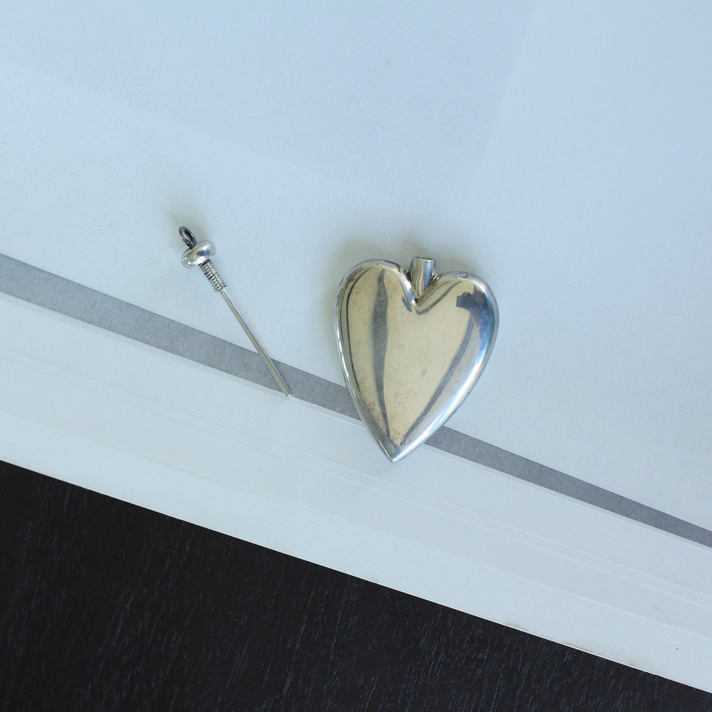 Silver Heart Pendant Perfume Bottle