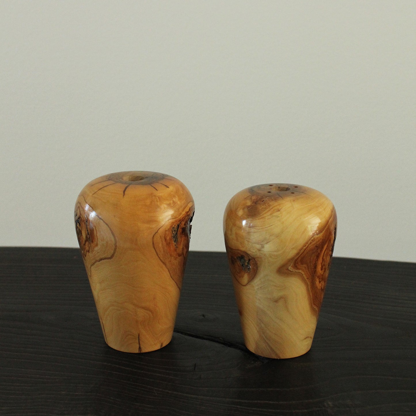 Lacquered Wood Salt & Pepper Shakers