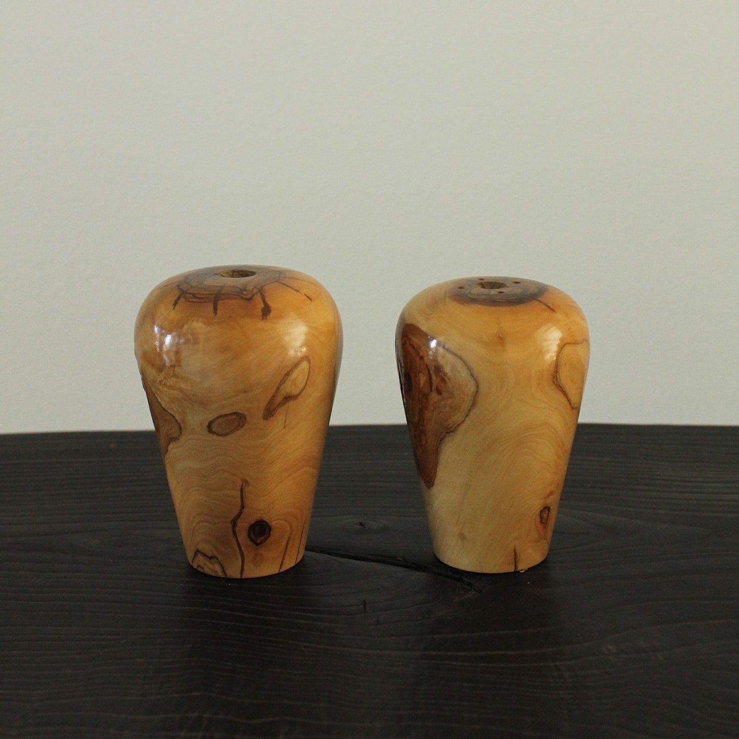 Lacquered Wood Salt & Pepper Shakers