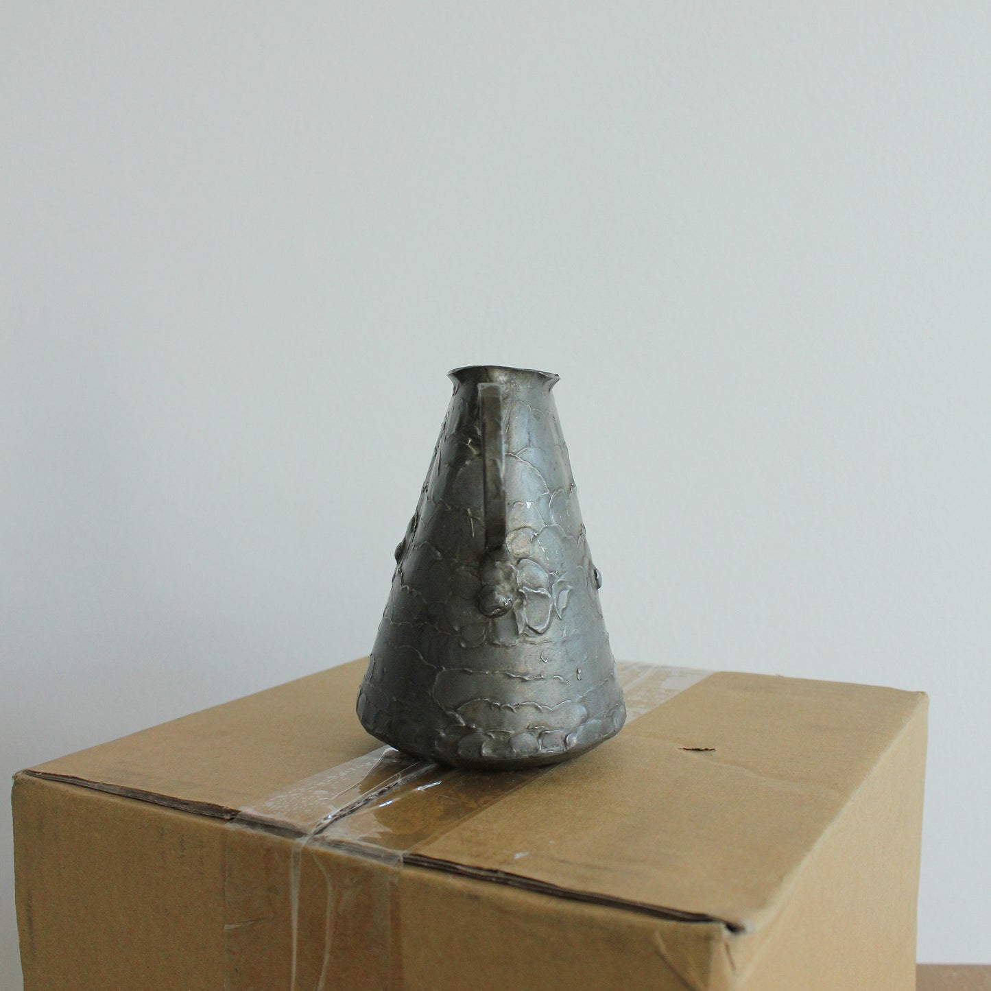 Floral Pewter Vase with Arms