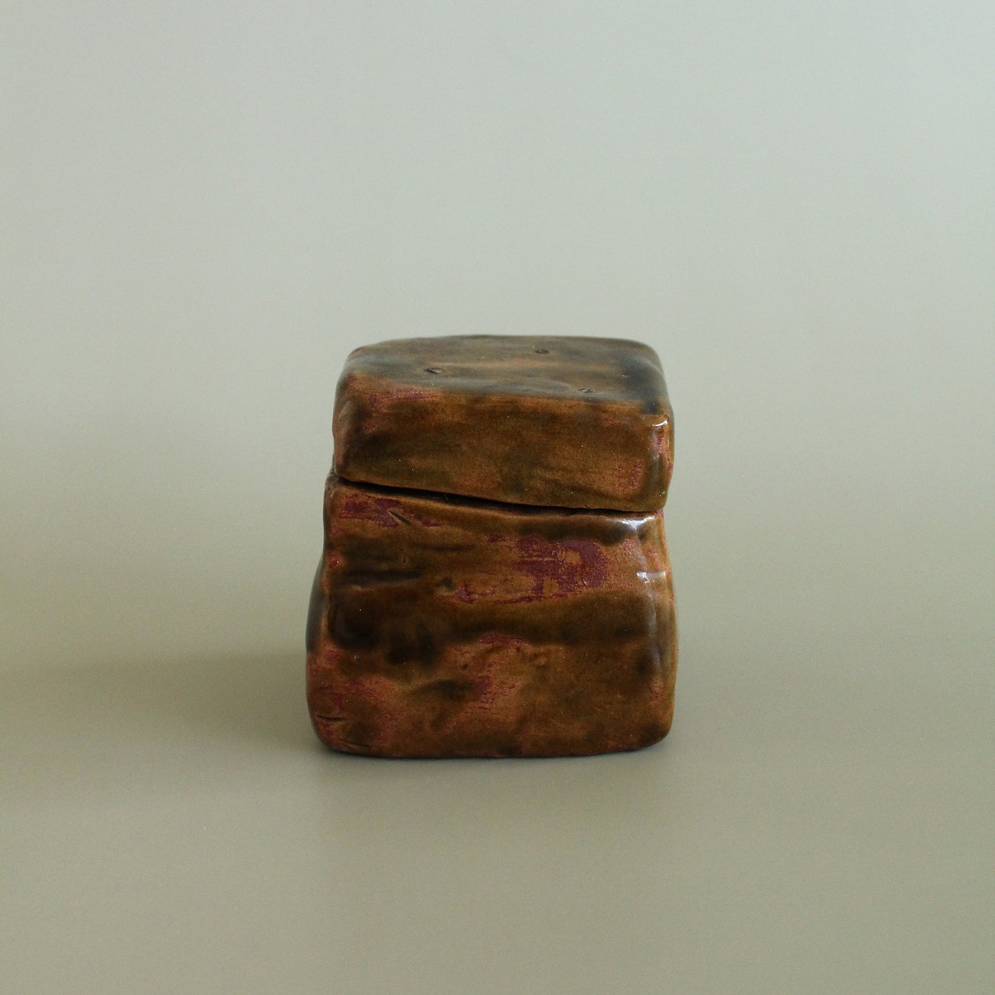 Red, Olive & Amber Studio Pottery Box