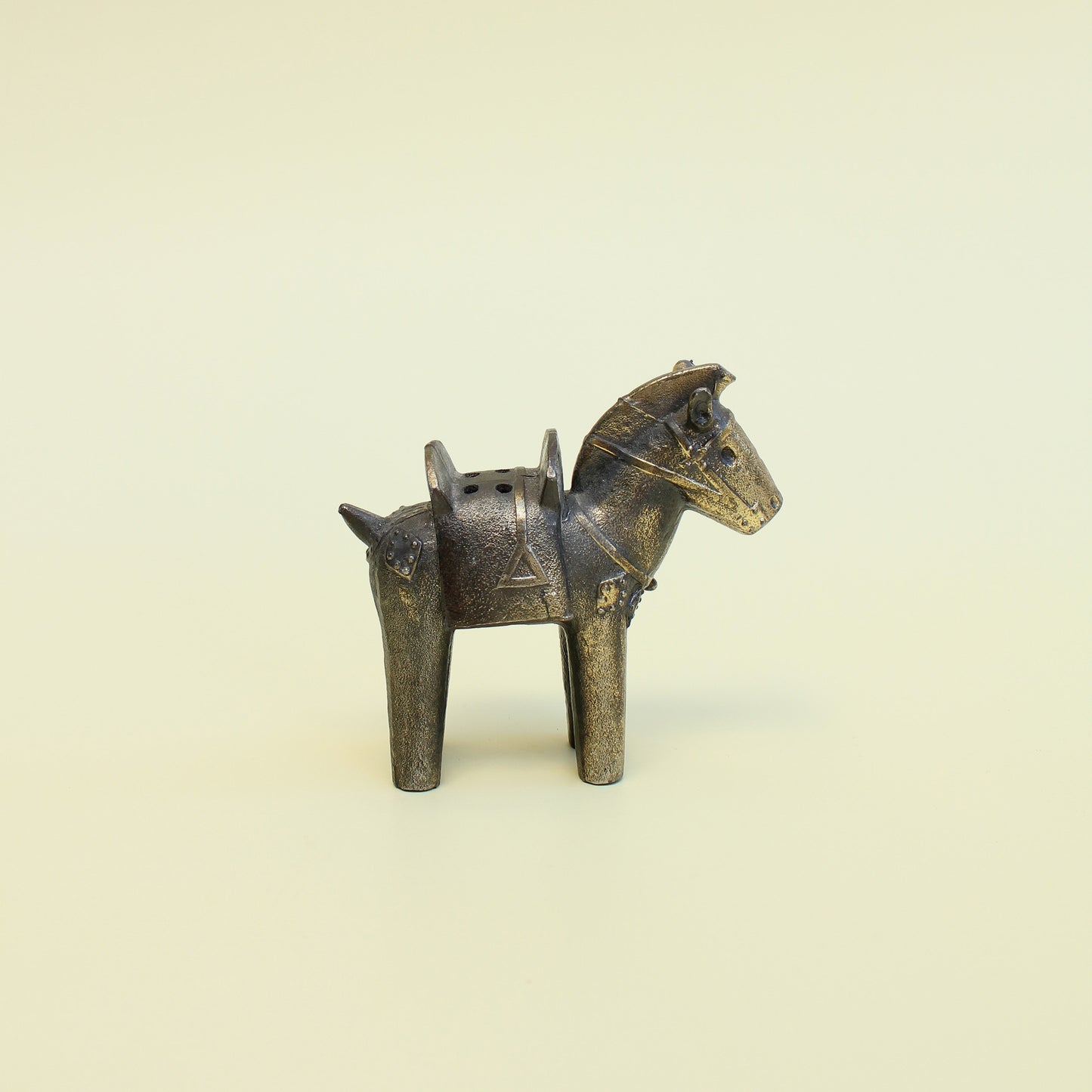 Vintage Japanese Cast Brass Horse Incense Holder 