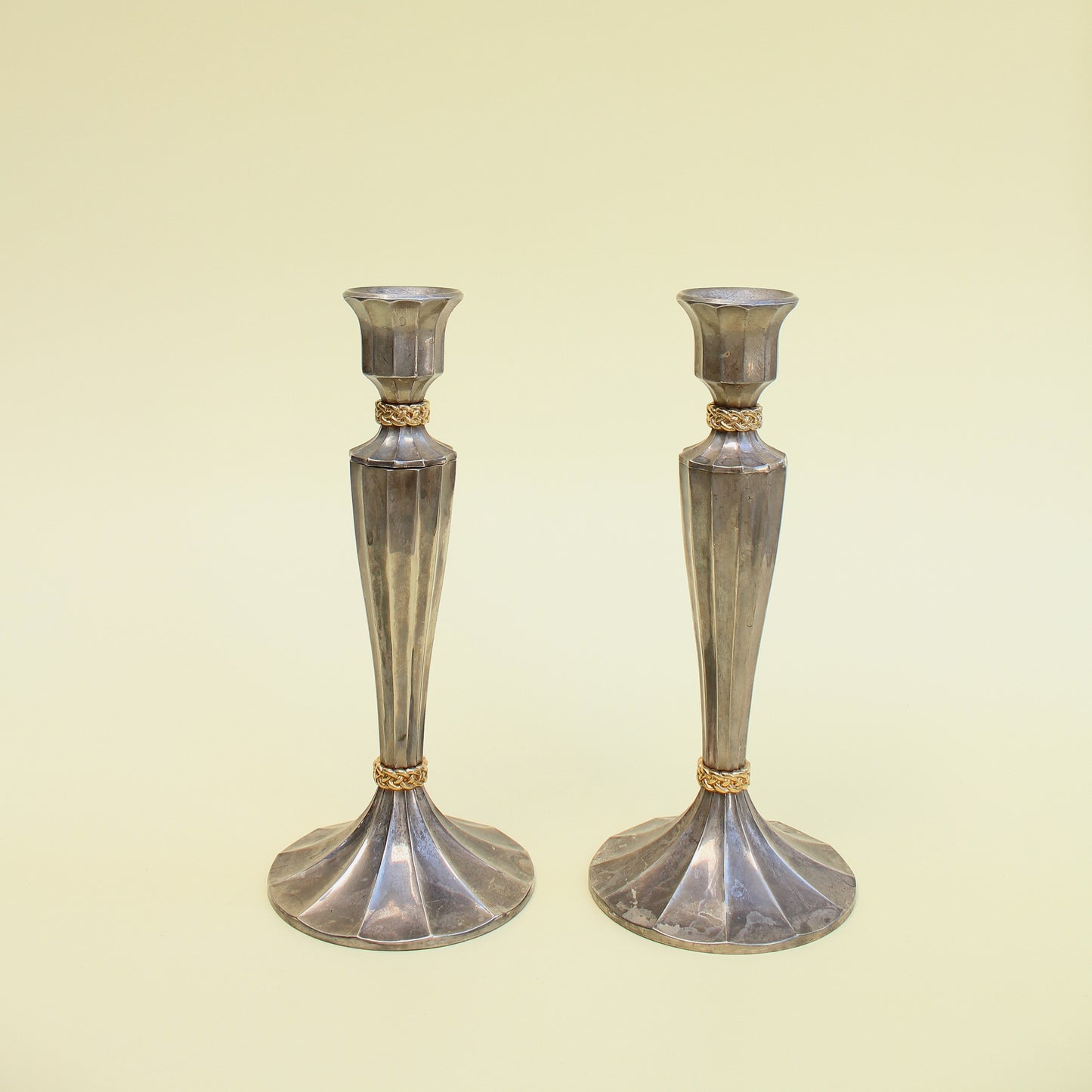 Gold Chain Candlesticks