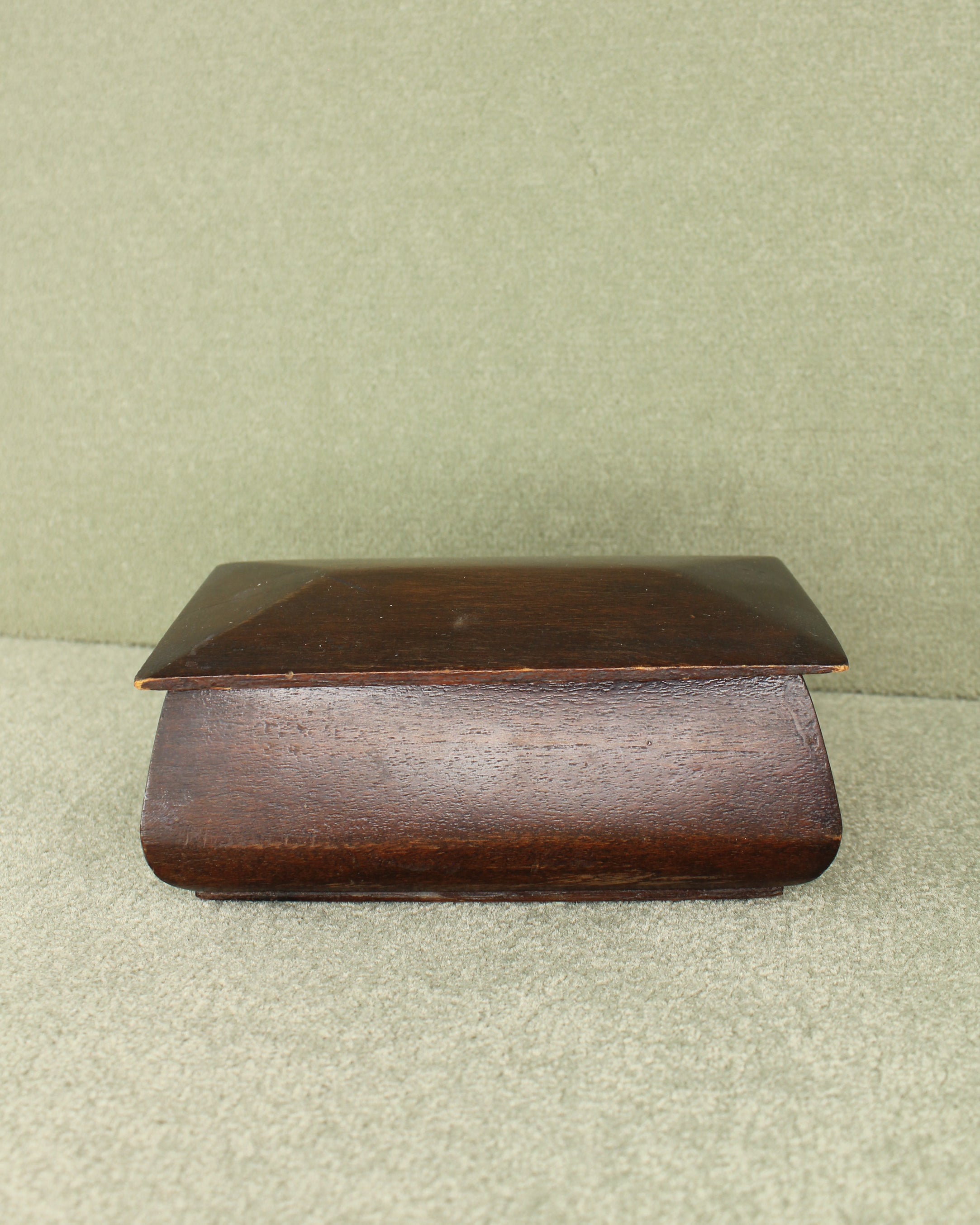Vintage Handmade Flared Wooden Trinket Box – Earl Grey