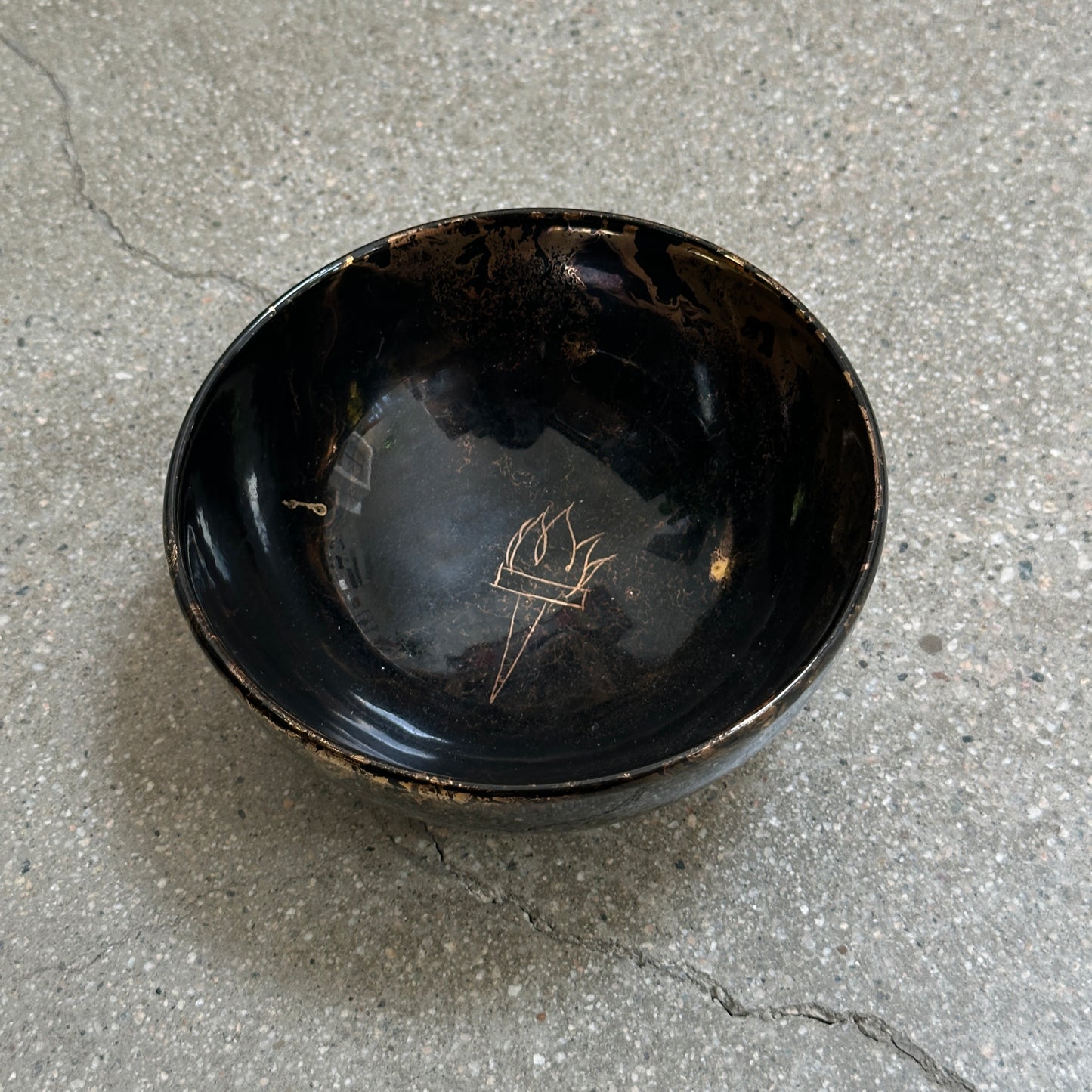 Flaming Torch Glazed Bowl