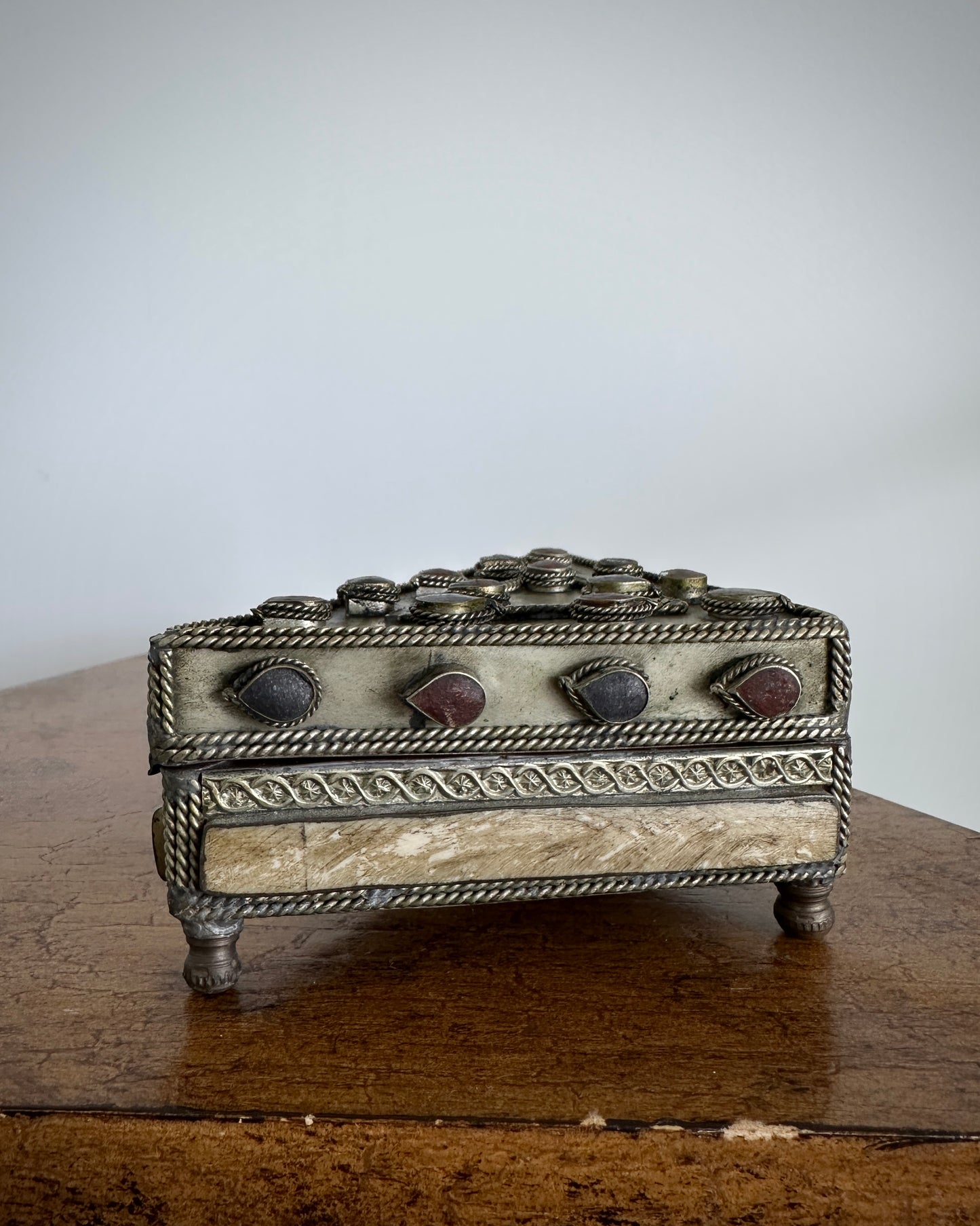 Brass Triangular Footed Trinket Box