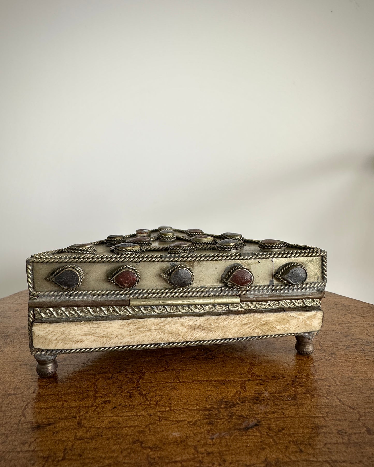 Brass Triangular Footed Trinket Box