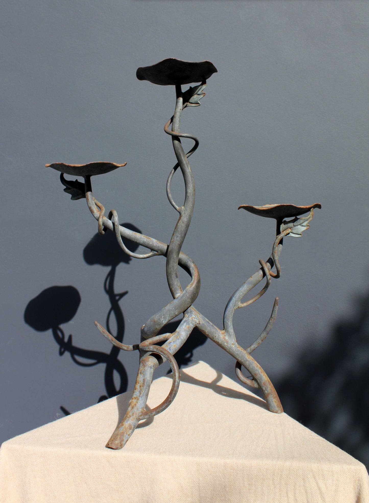 1920s Wrought Iron Vine Candelabra