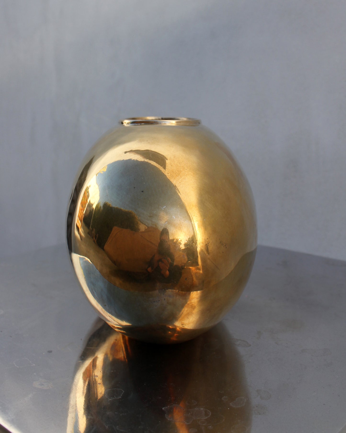 Brass Egg Shaped Vase