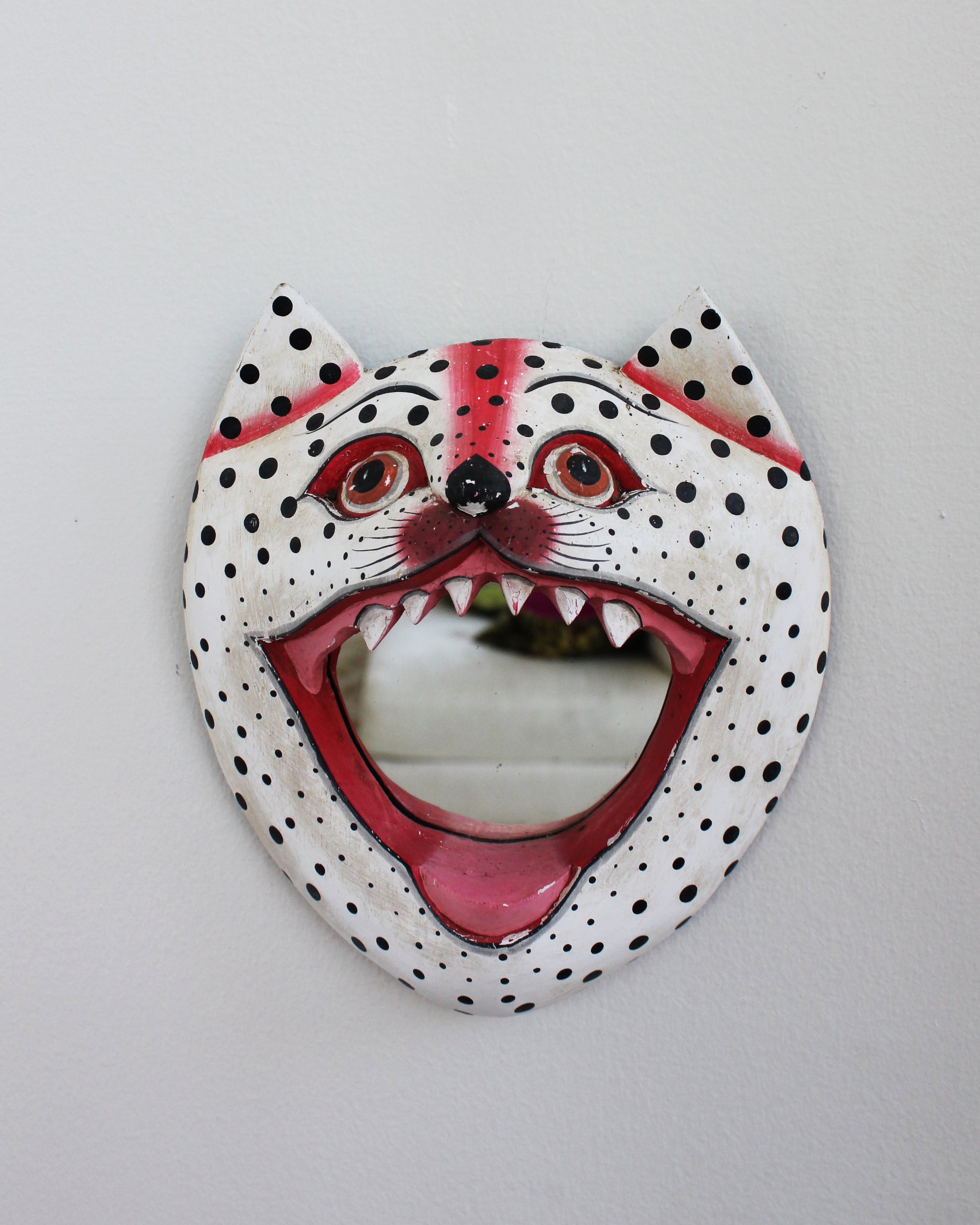 Leopard Mask Wood Wall Mirror