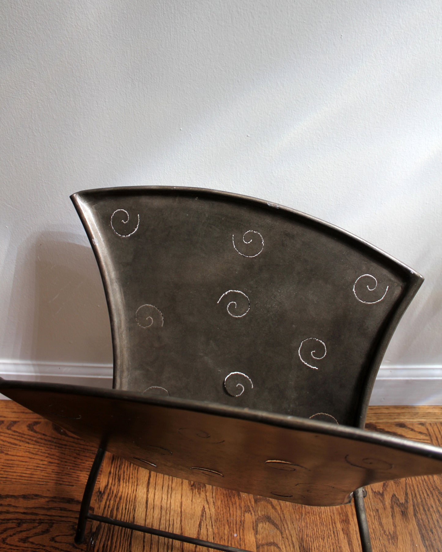 Brushed Steel 'Spiral' Magazine Stand