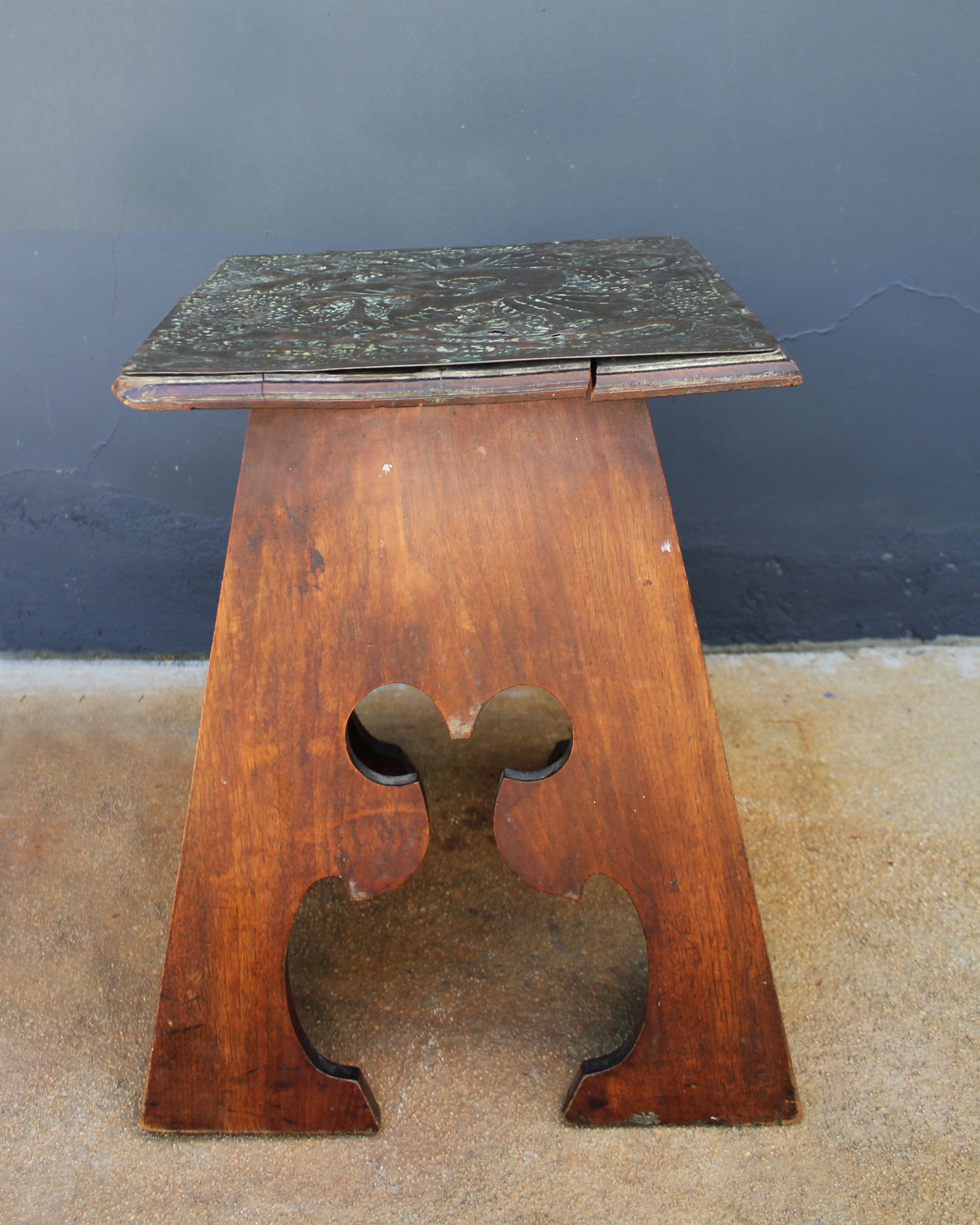 Dragon Hammered Copper Top Stand/ Stool