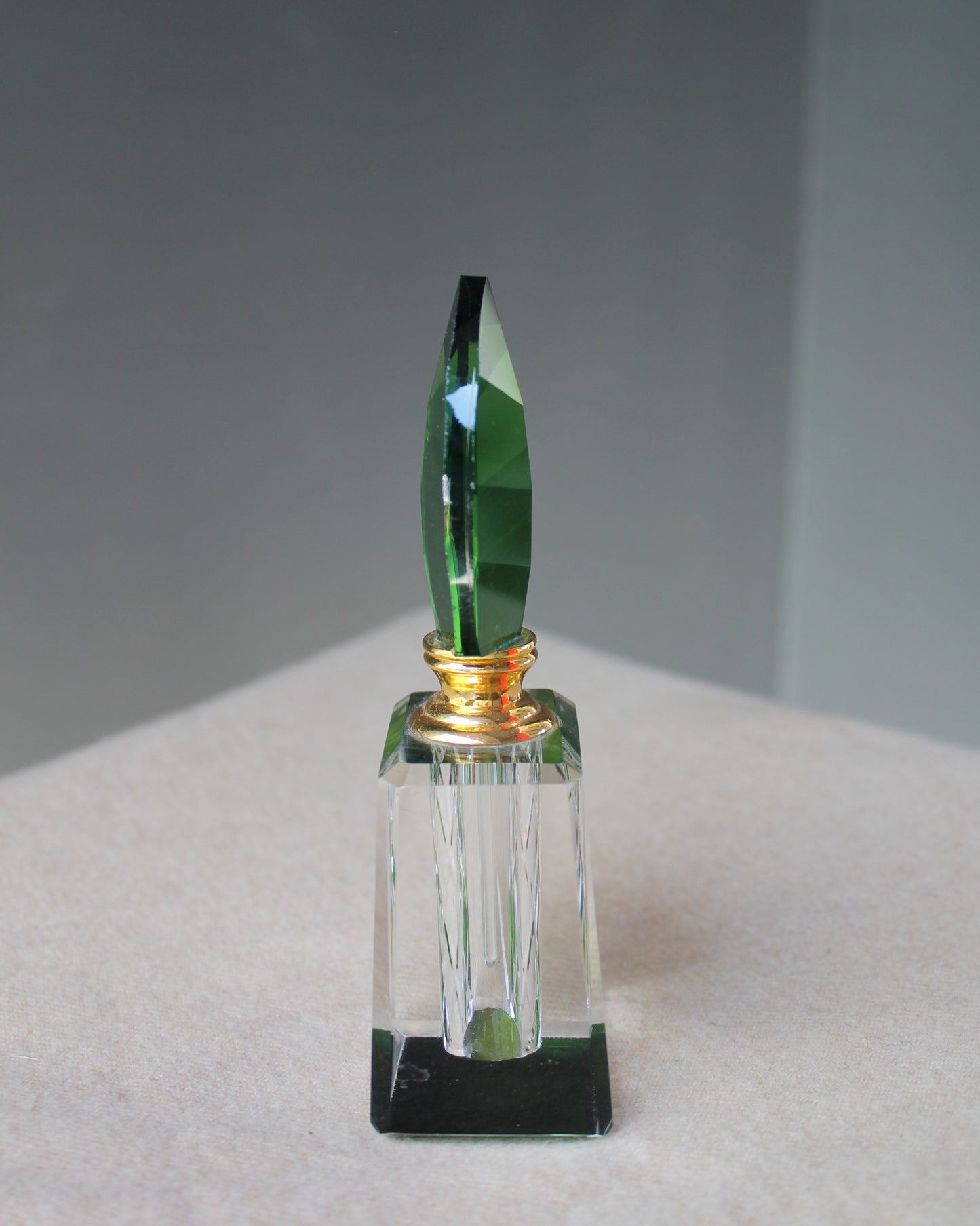 Diamond Cut Glass Perfume Bottle