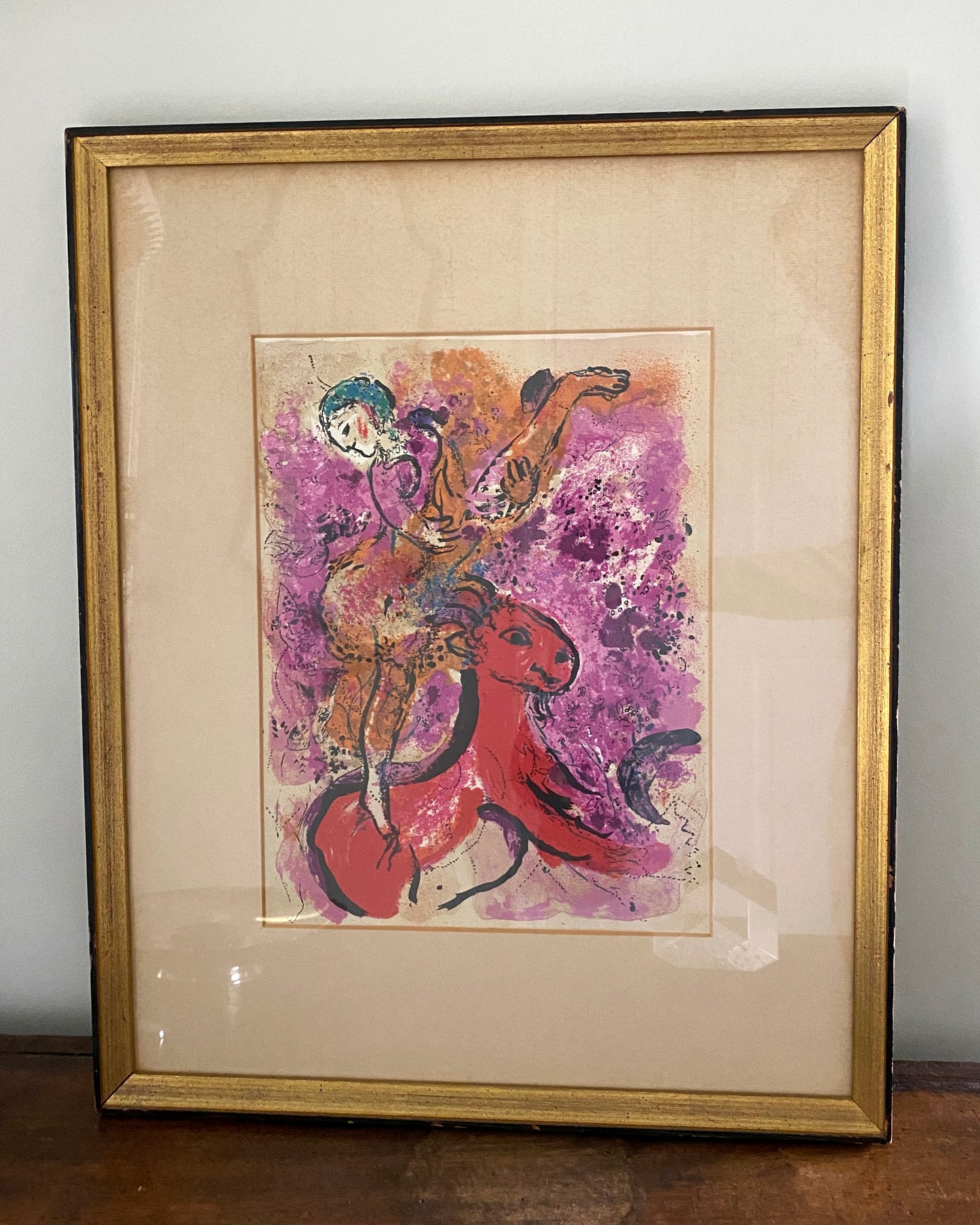 "Woman Circus Rider on Red Horse" Lithograph, Marc Chagall