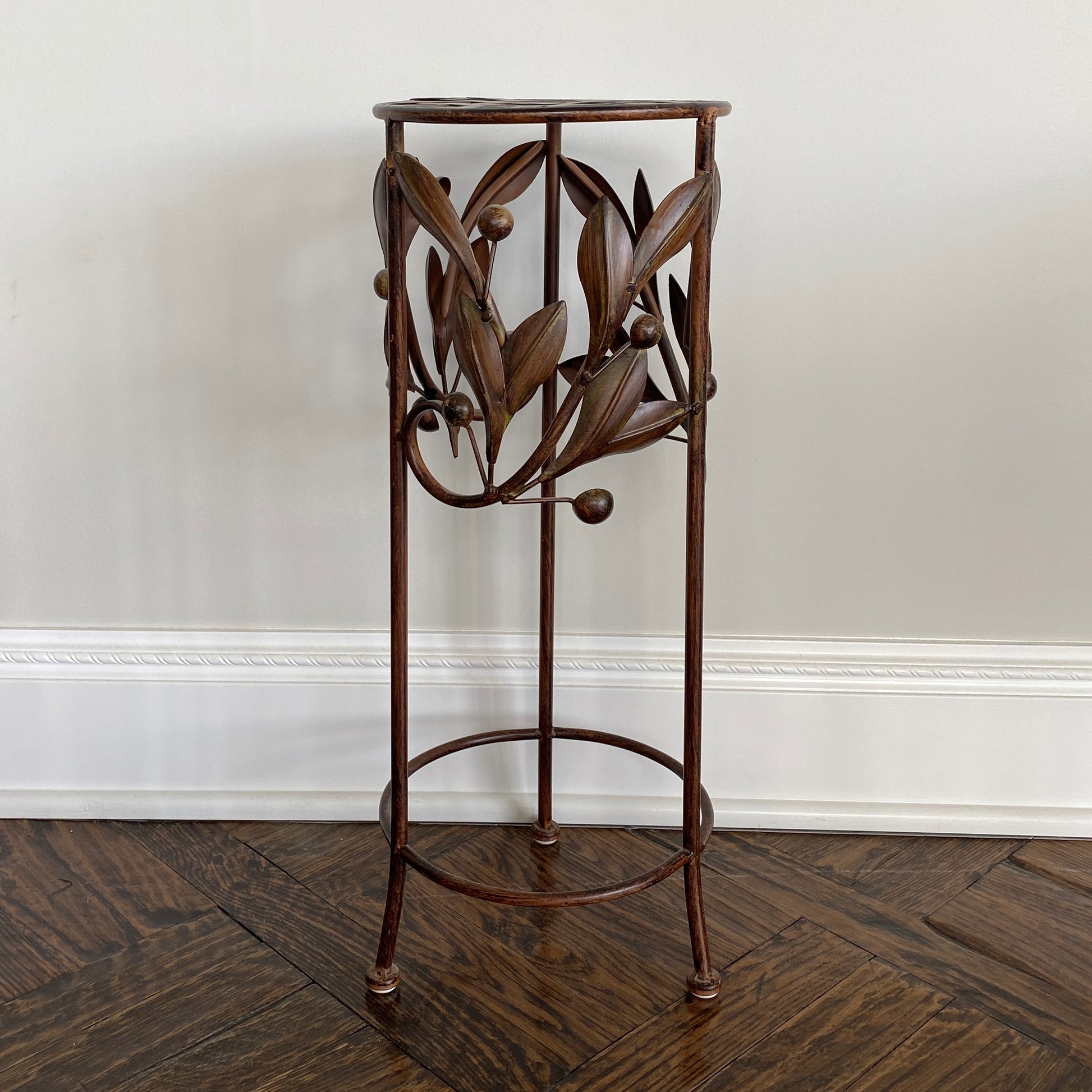 Vintage Painted Leaf Detail Side Table