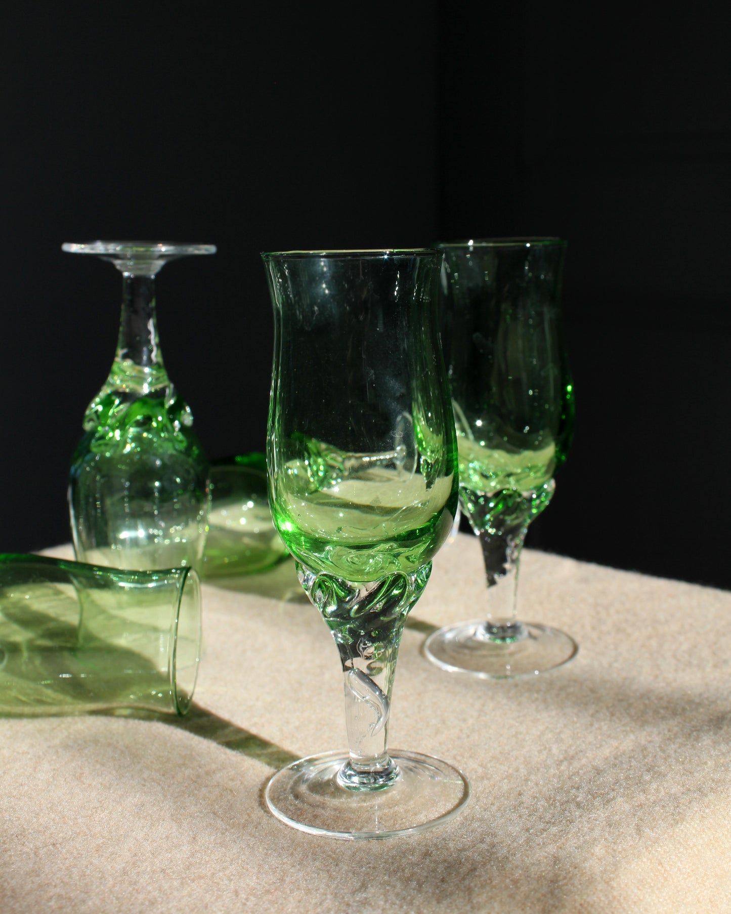 Green Liqueur Glasses, set of 6