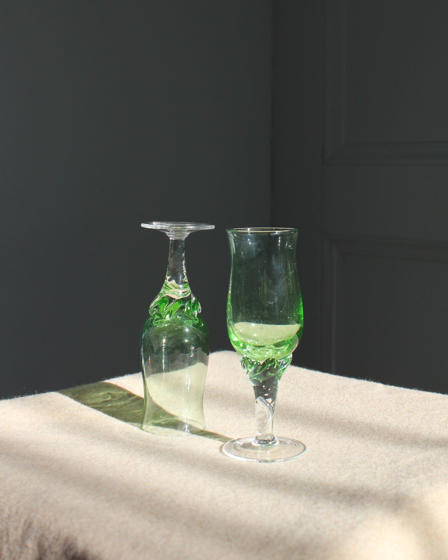 Green Liqueur Glasses, set of 6