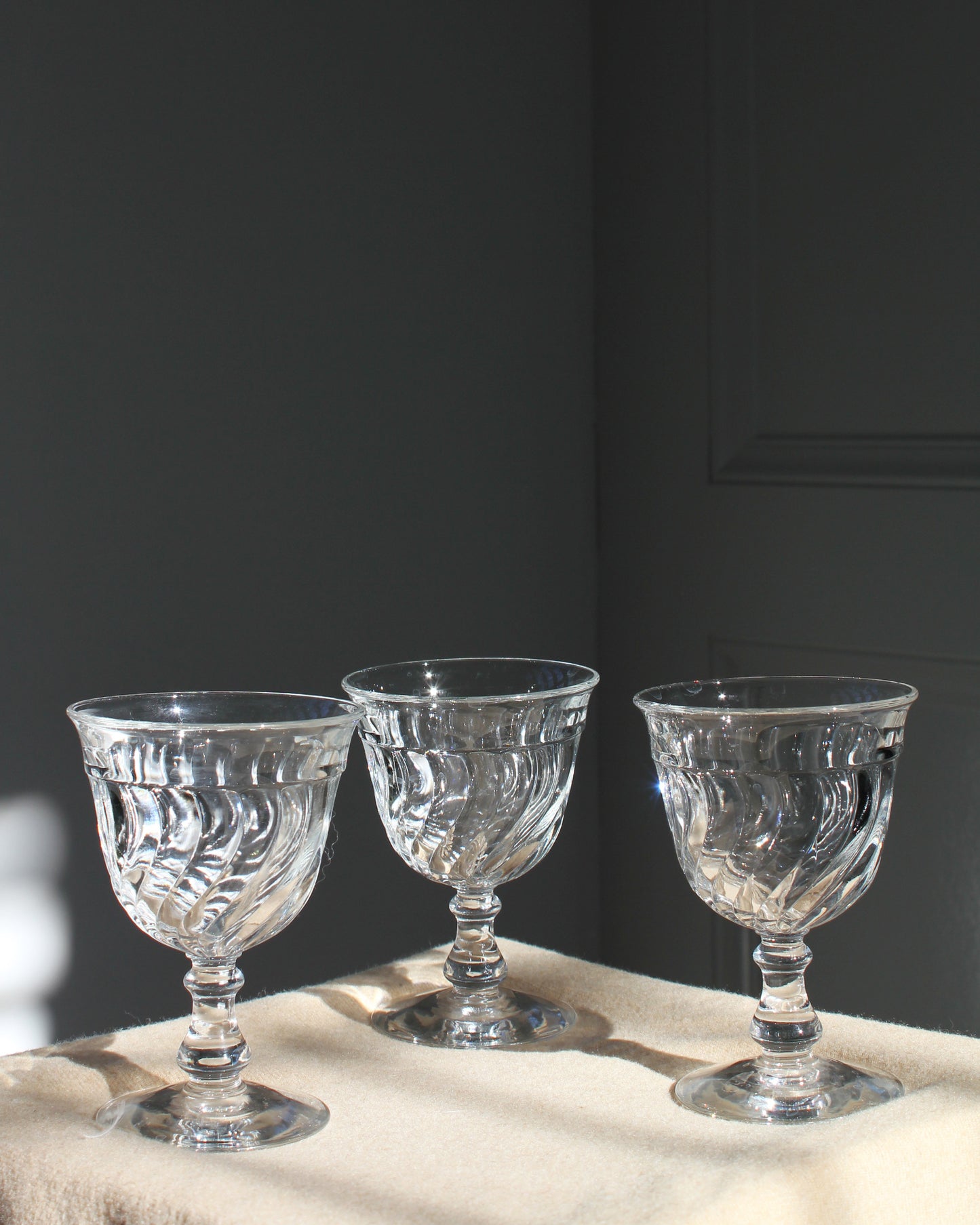 Twisted Wine Goblets, set of 3